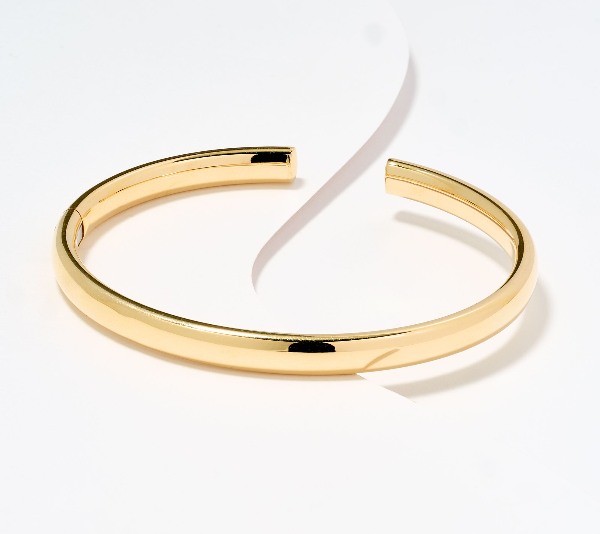 "As Is" EternaGold Polished or Diamond Cut Hinged Cuff,14K