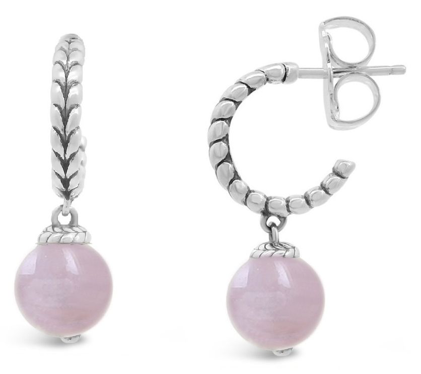 Tiffany Kay Sterling Herringbone Gemstone HoopEarrings