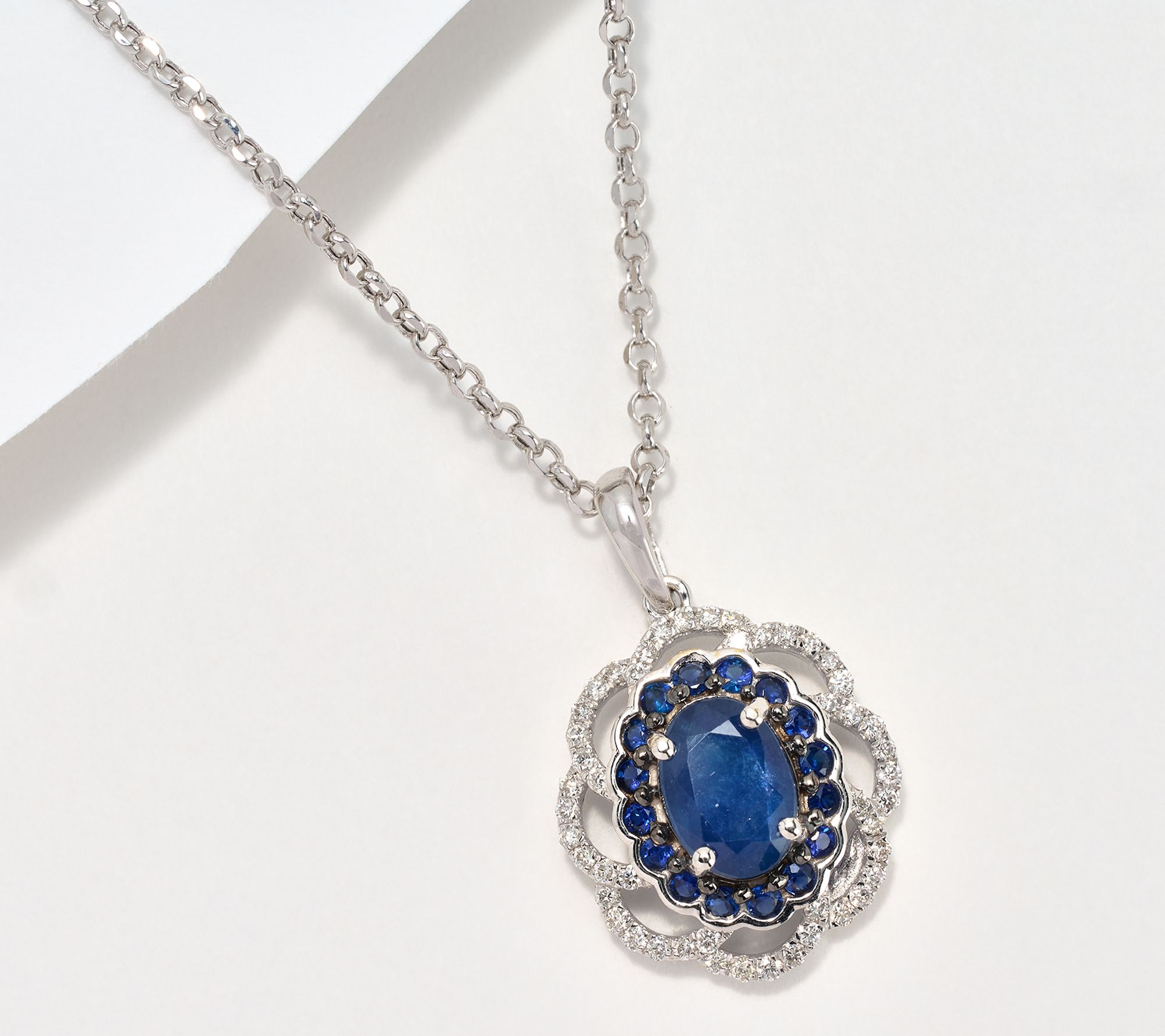 KALLATI Heirloom Gemstone Pendant w/ 16 + 2" Chain, 14K