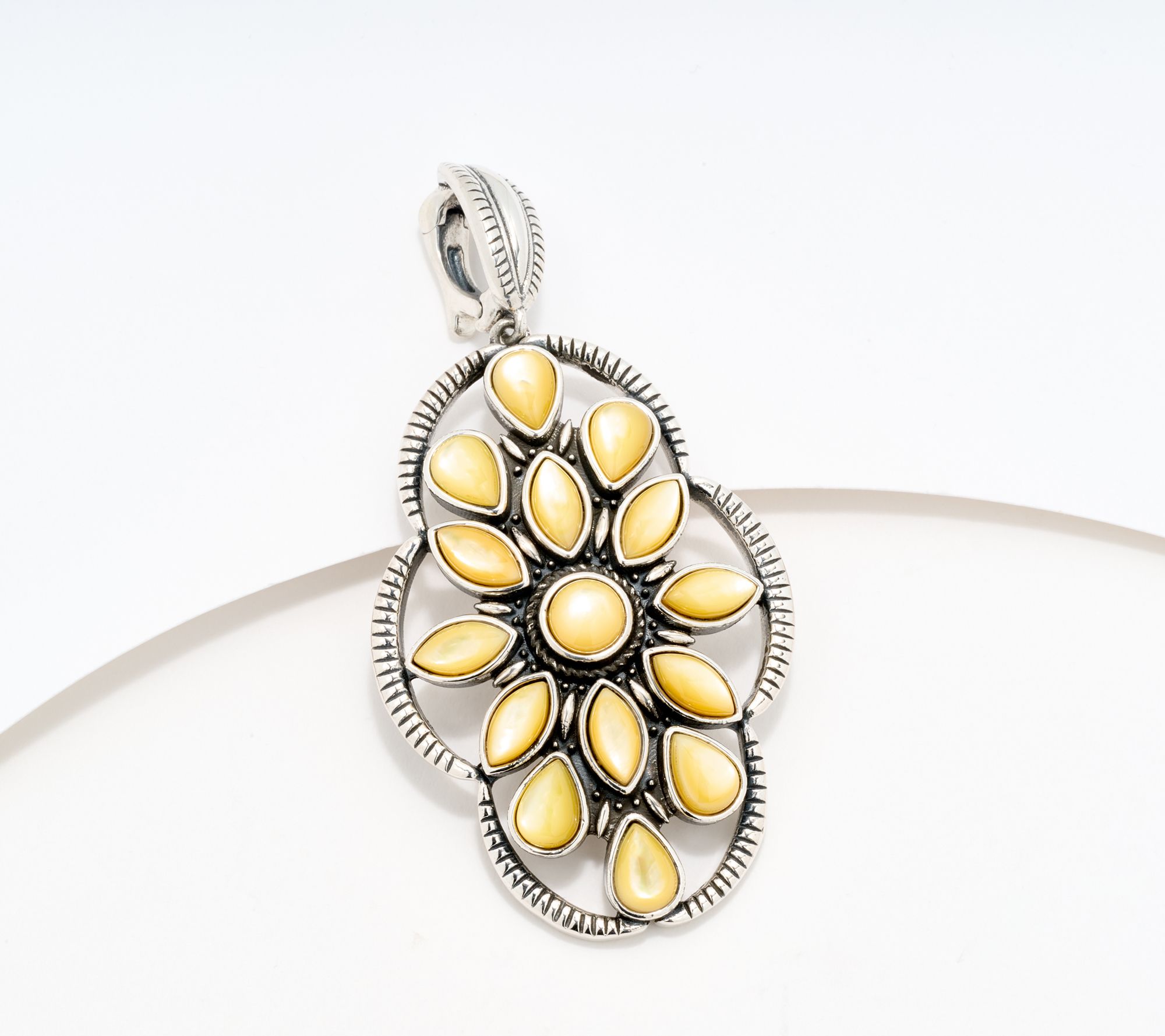 American West Sterling Silver Cluster Gemstone Bold Enhancer