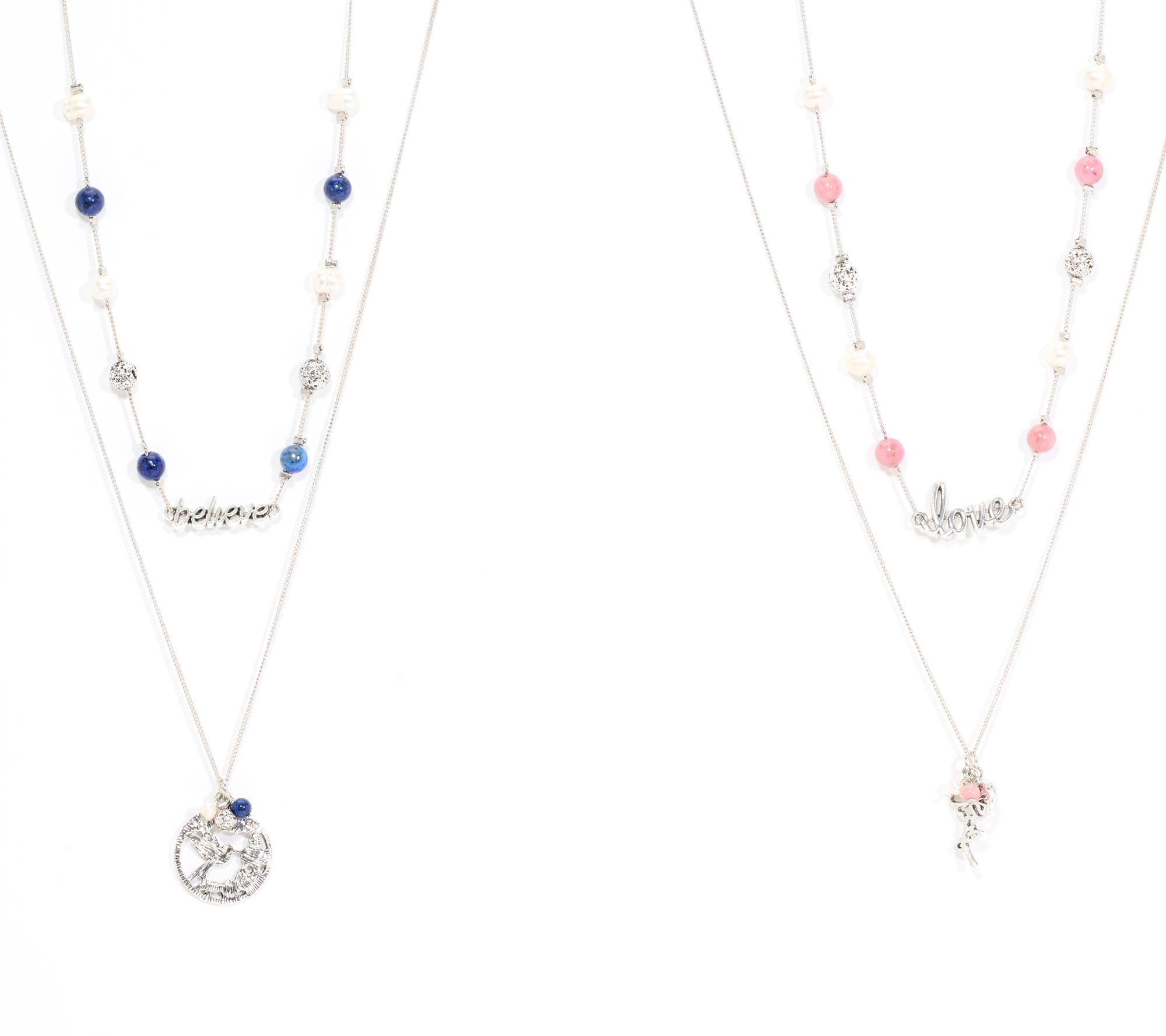 Zorbitz Set of 2 Lava Bead Inspirational Necklaces