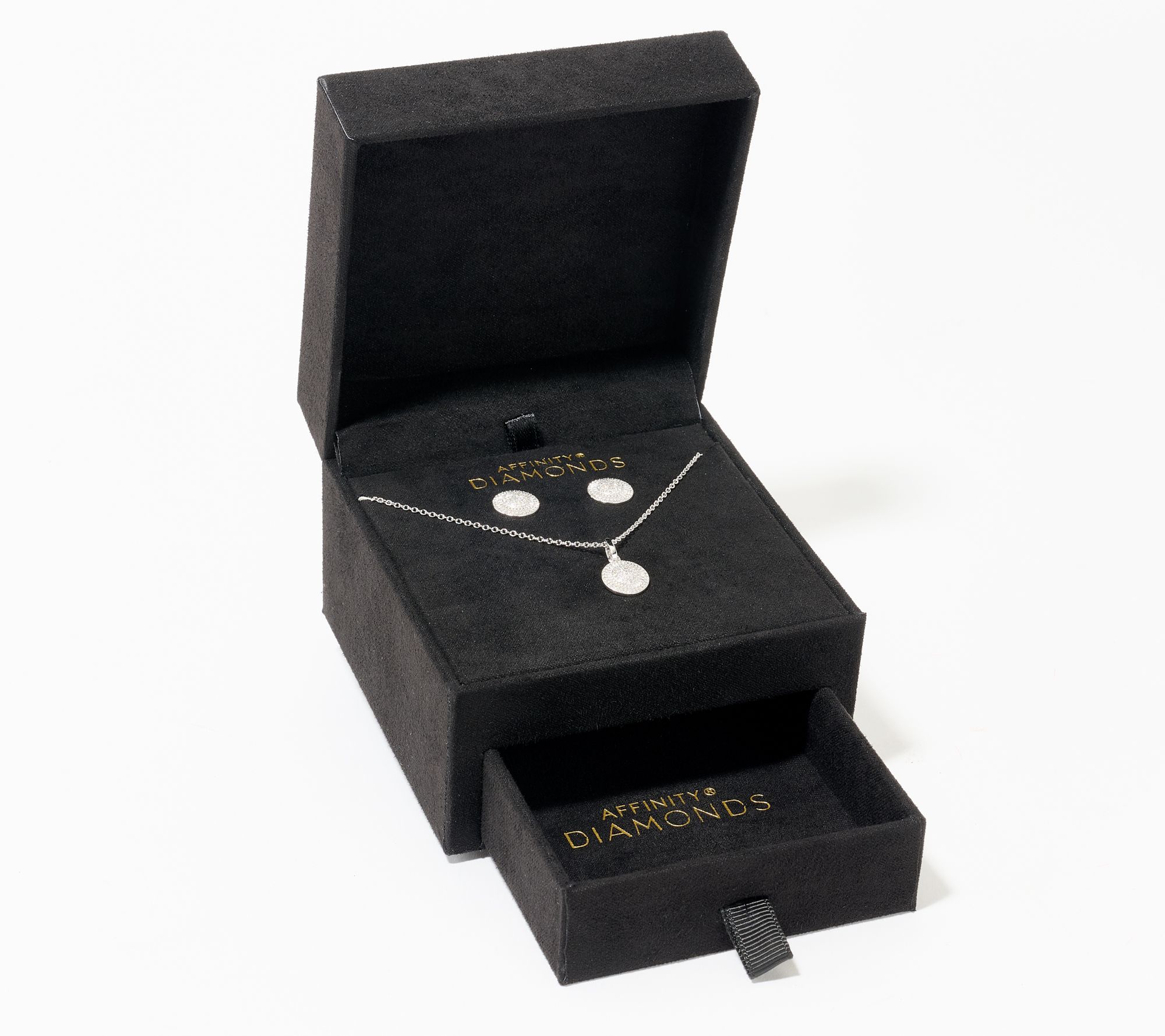 "As Is" Affinity Diamonds 0.33 cttw Stud & Necklace Set,SS