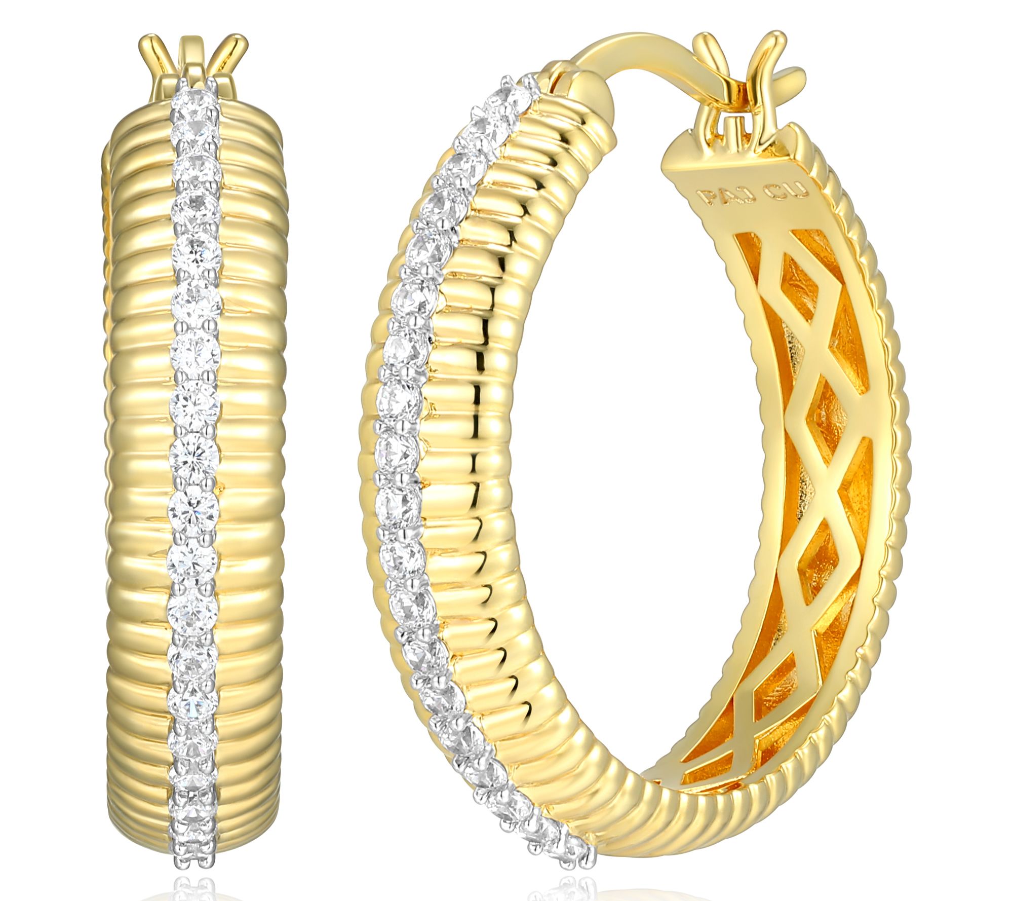 LuxLab 0.50 cttw Grown Diamond Hoop Earrings, 1 8K Plated