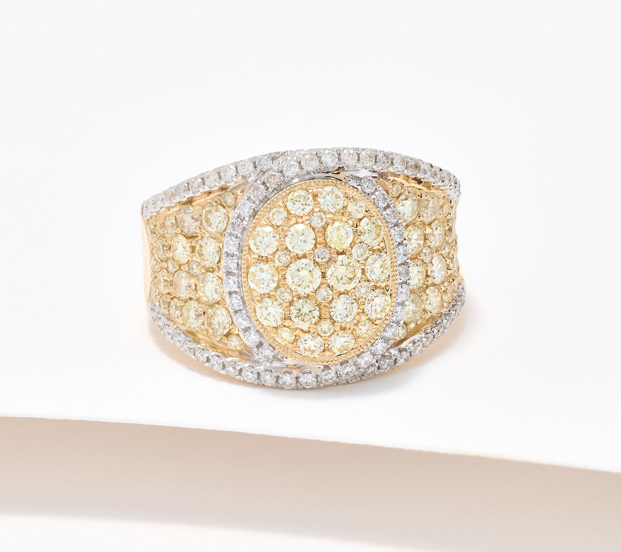 Affinity Diamonds 1.6 cttw Yellow Pave Band Ring, 14K Gold