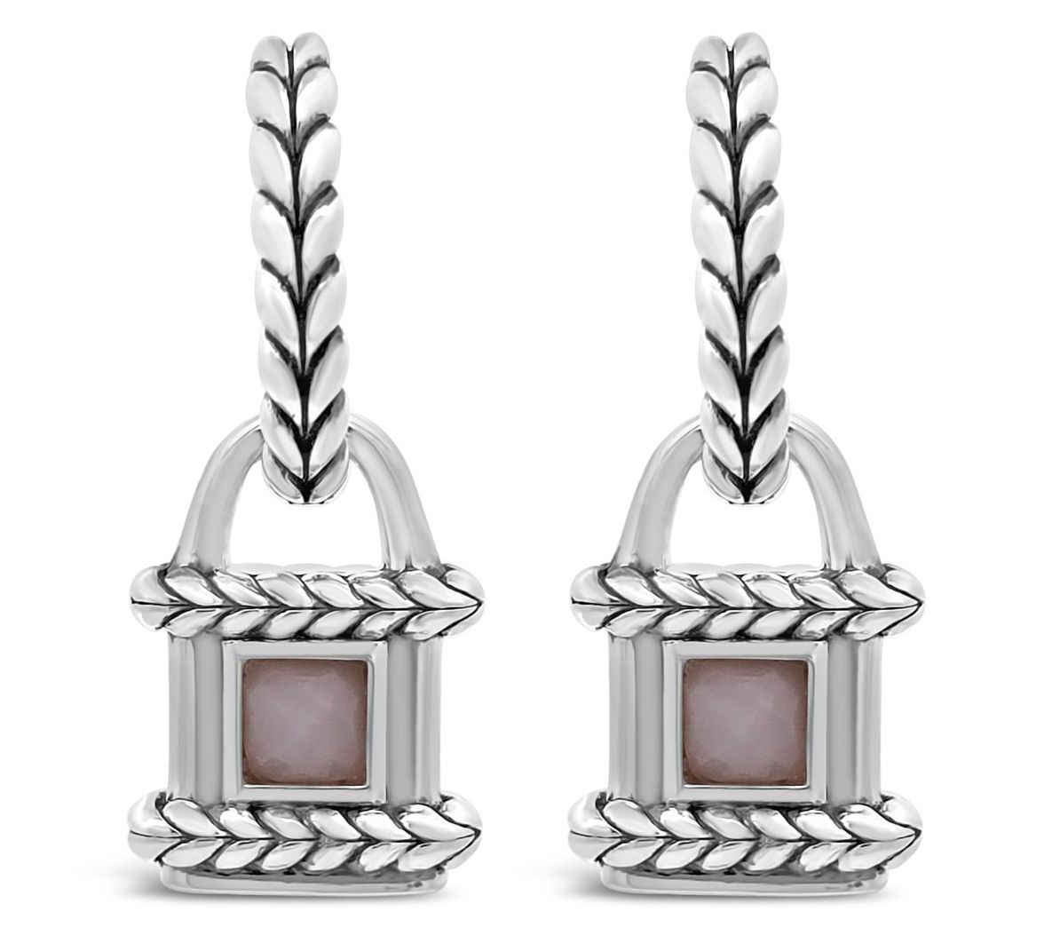 Tiffany Kay Studio Sterling Silver Pink Opal Locket Earrings