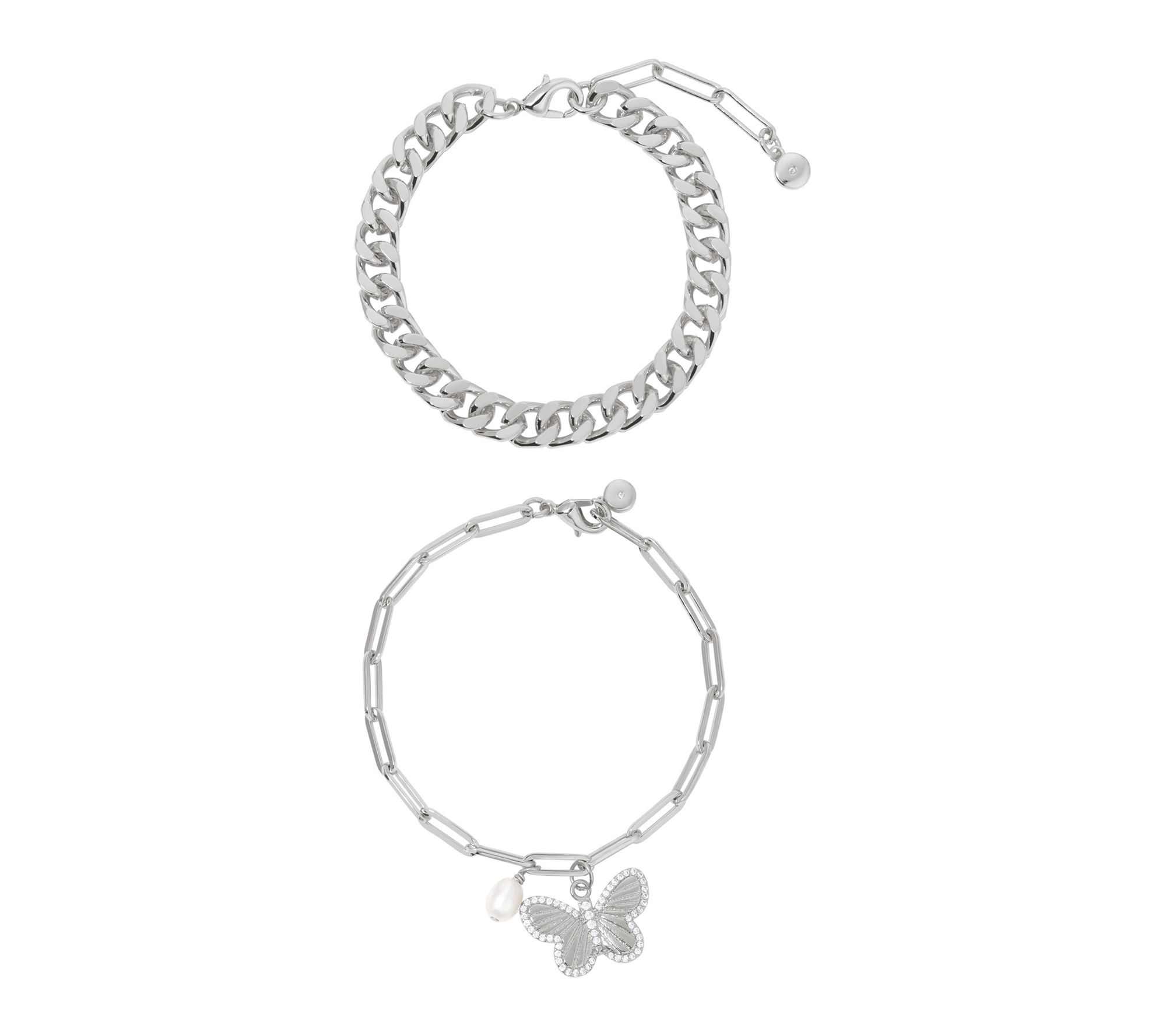 Ettika Butterfly Charm & Chain Bracelet Set