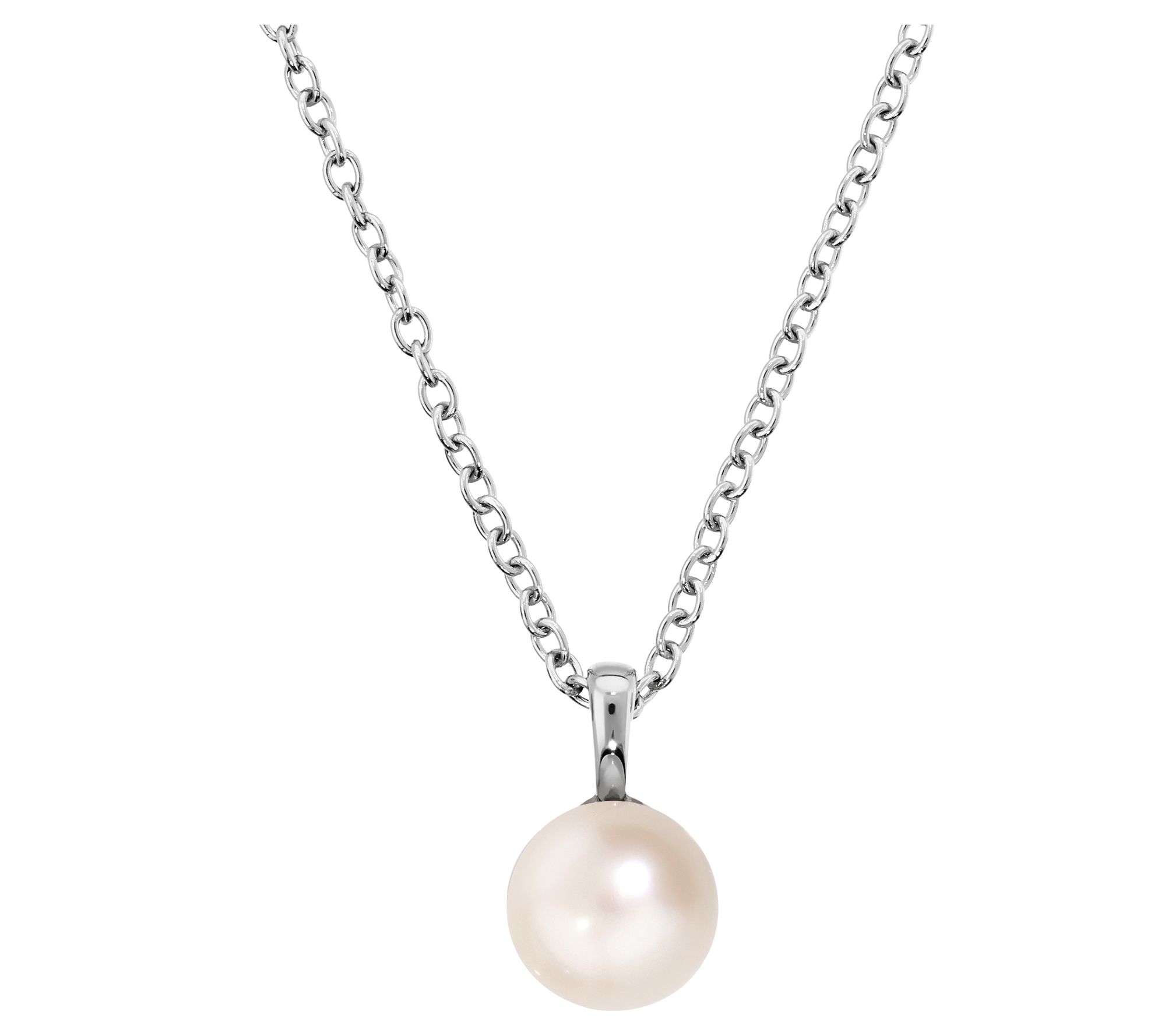 Honora Cultured Pearl Solitaire Pendant w/ Chai n
