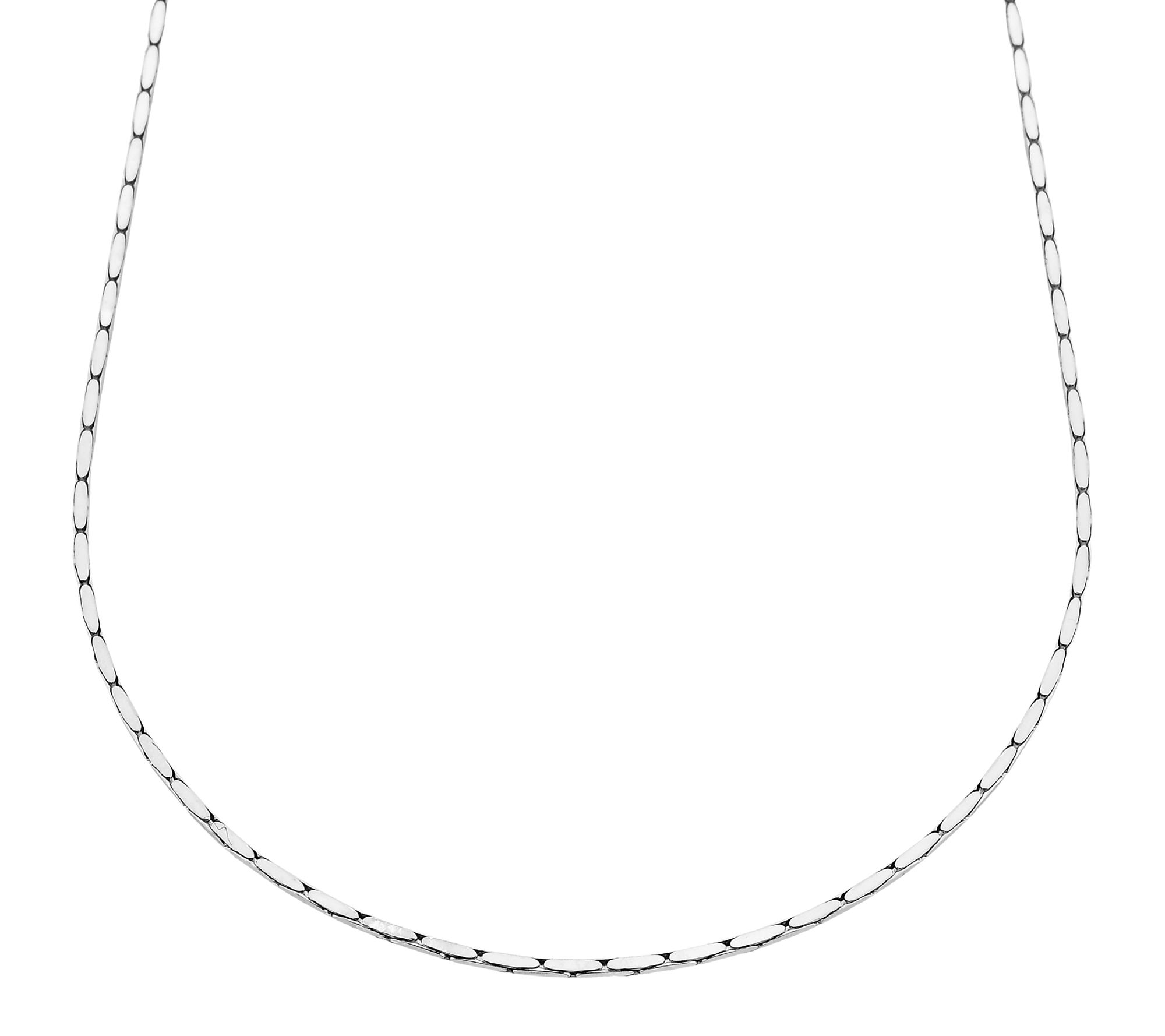 Silver Style 1mm Diamond Cut Cardano Chain Necklace, Sterling