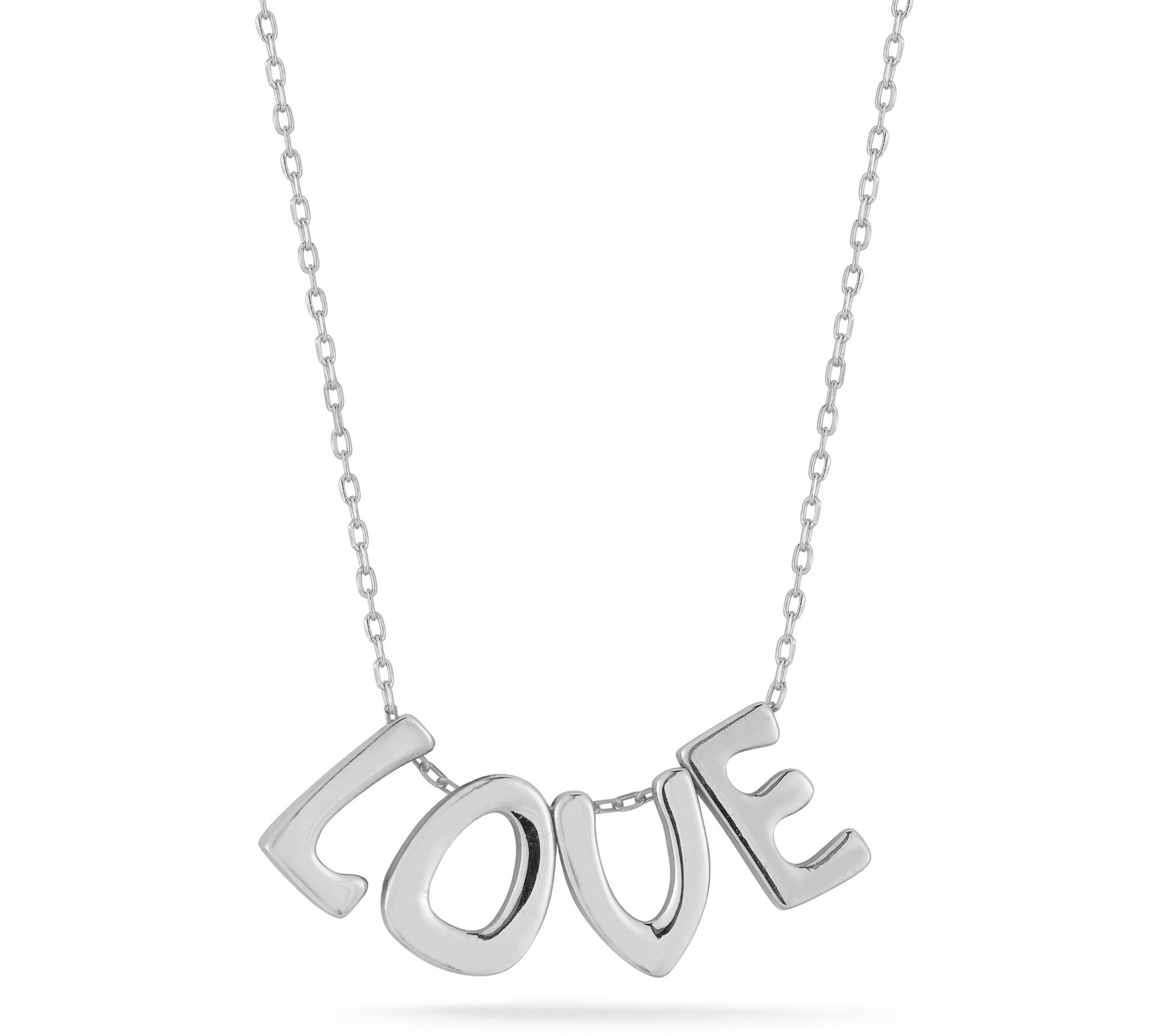 Sterlina Silver Love Slide Necklace, Sterling