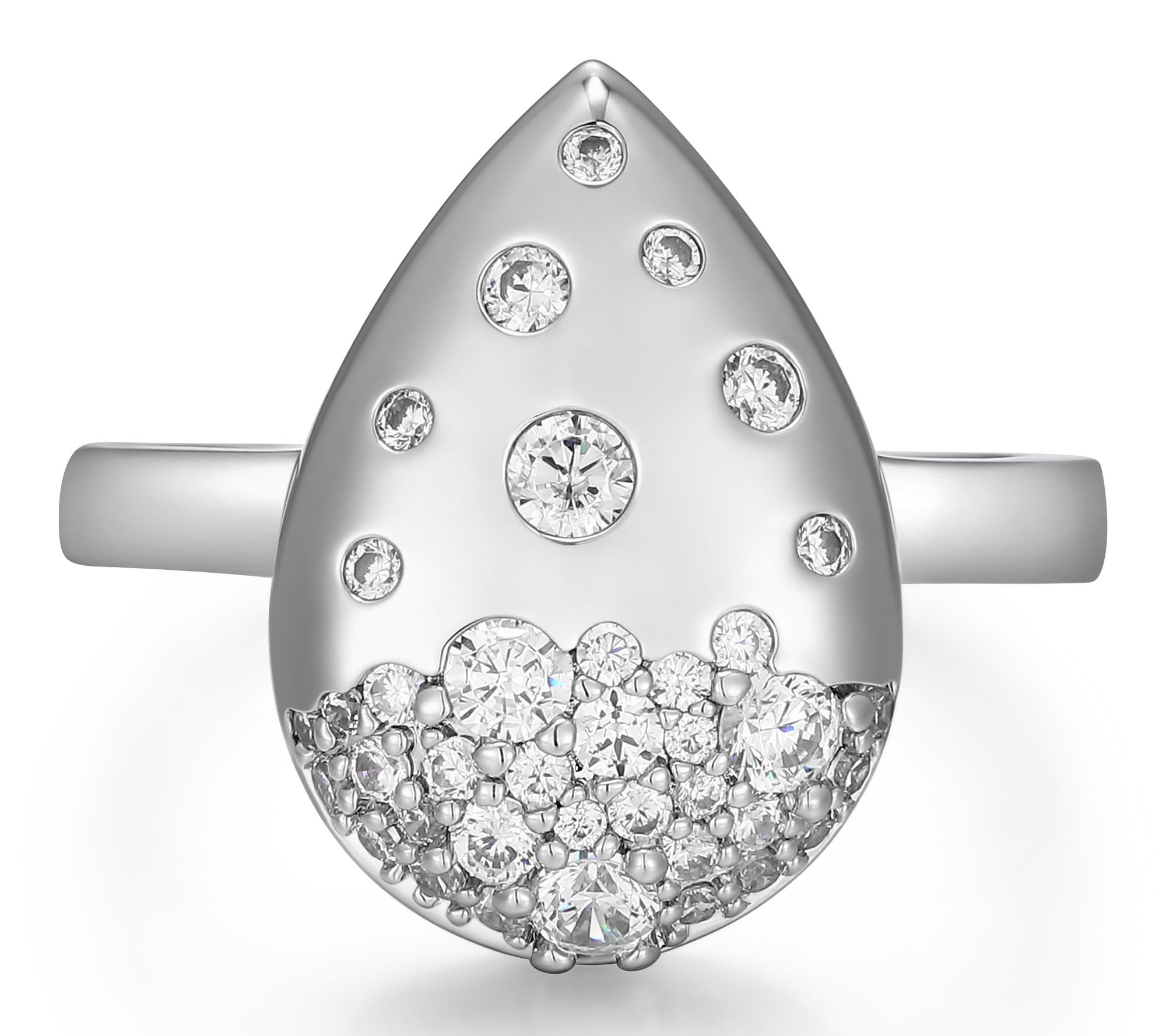 Moissanite 0.55 cttw Scattered Pear Ring, Sterling Silver