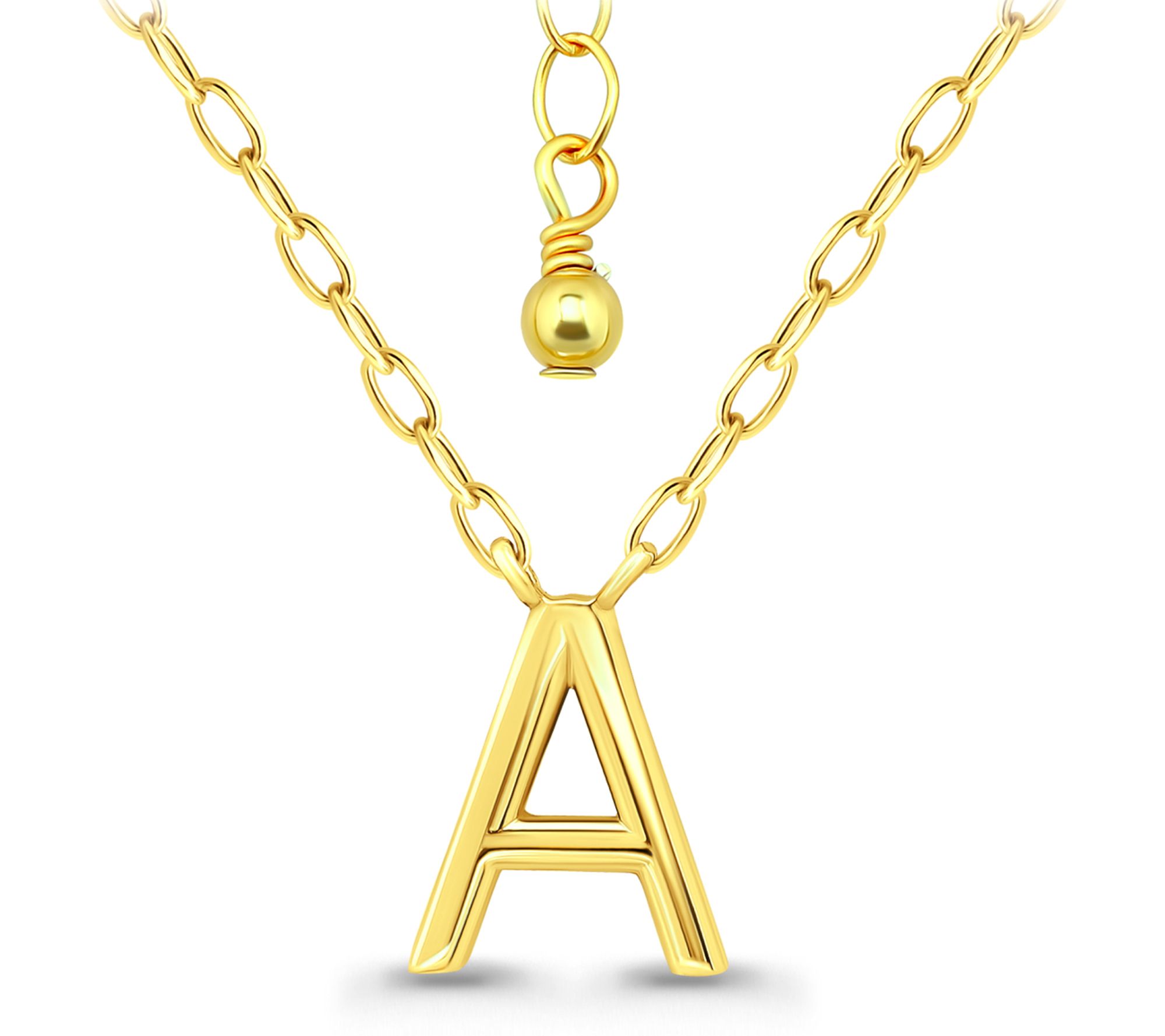 Or Paz Initial Letter Personalized Gold PlatedNecklace