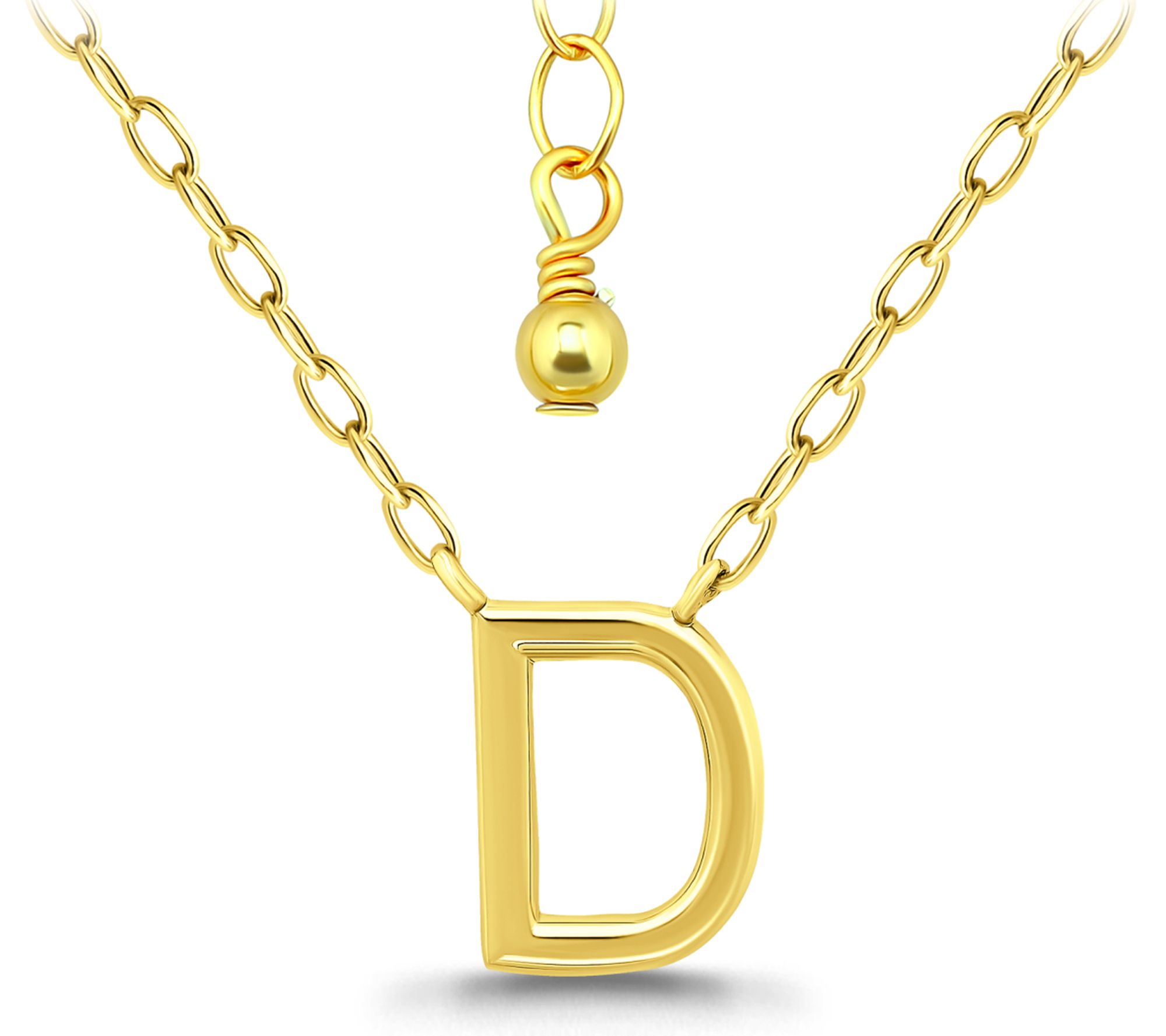 Or Paz Initial Letter Personalized Gold PlatedNecklace
