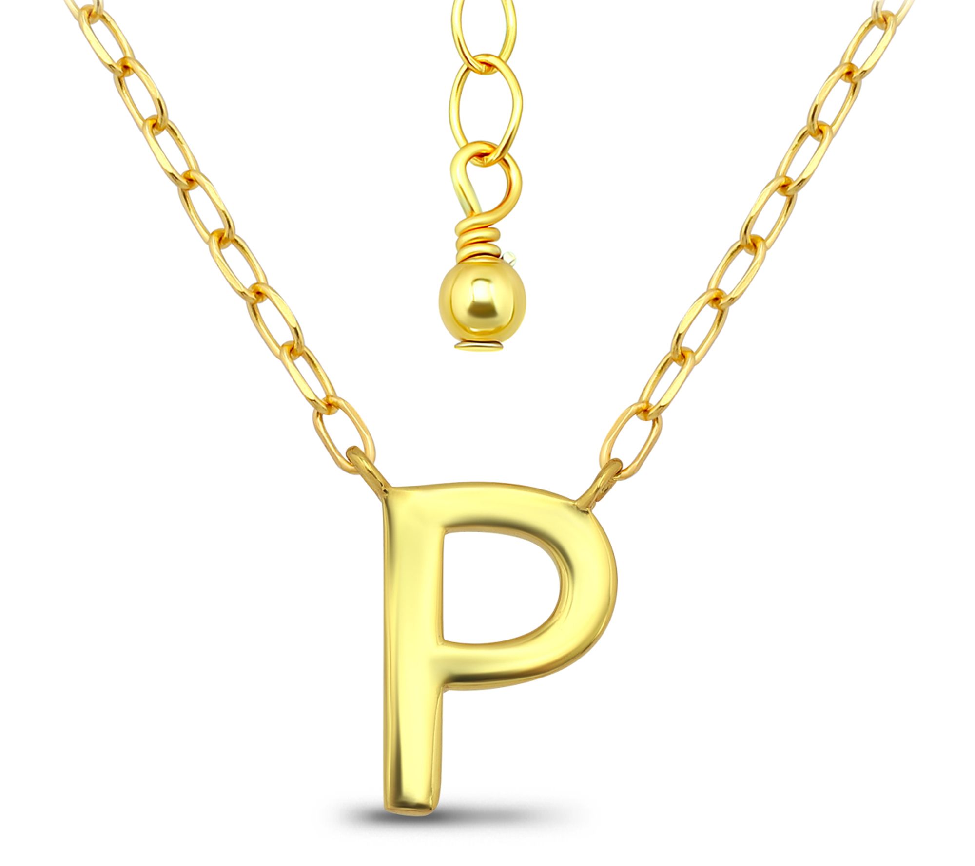 Or Paz Initial Letter Personalized Gold PlatedNecklace