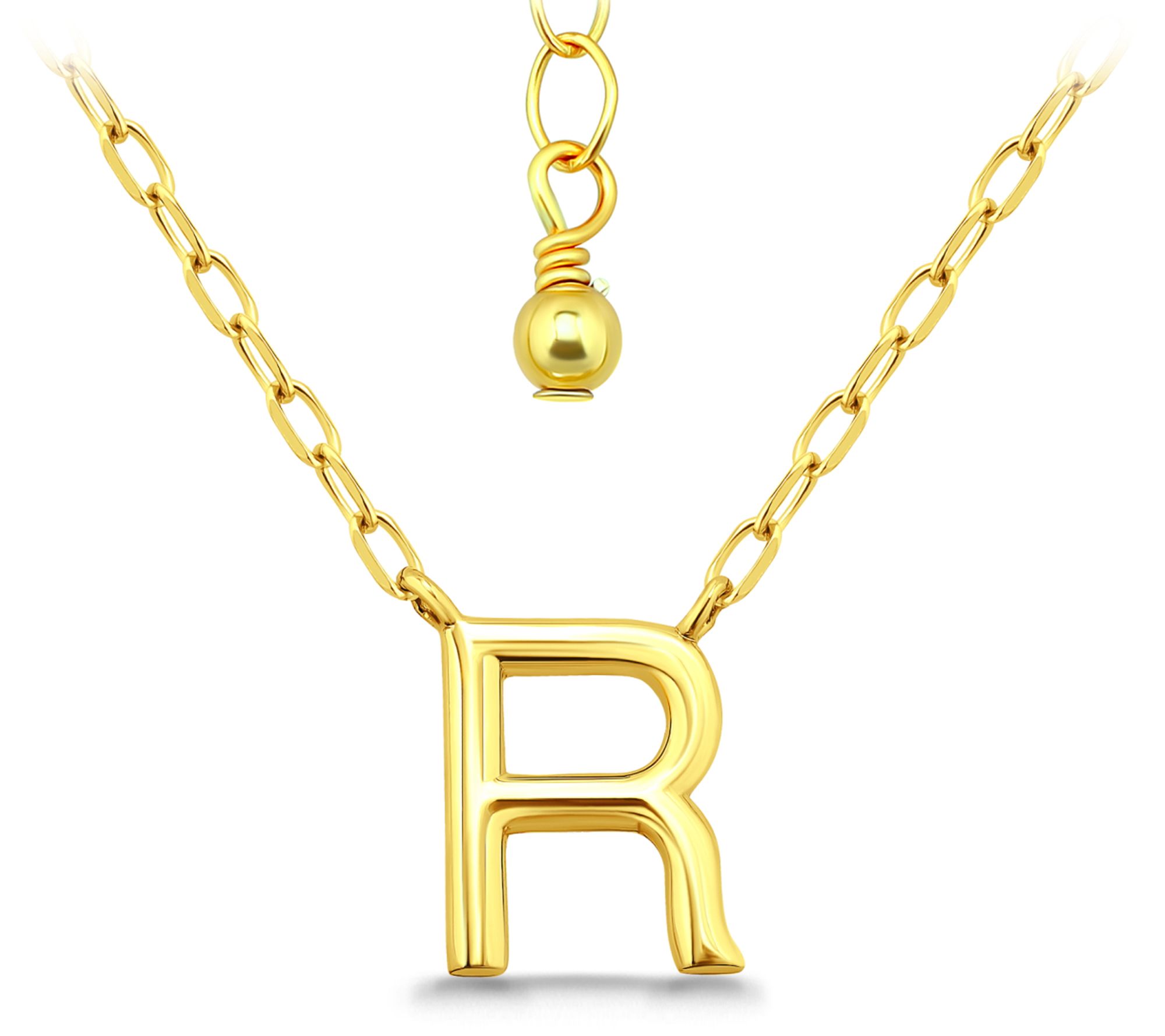 Or Paz Initial Letter Personalized Gold Plated Necklace