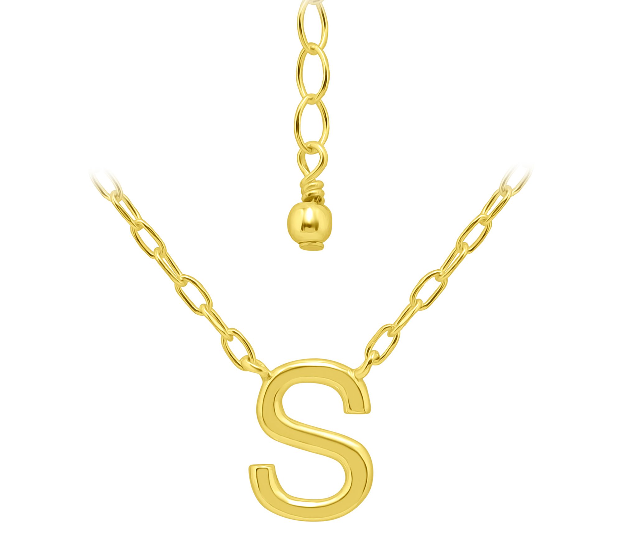 Or Paz Initial Letter Personalized Gold PlatedNecklace