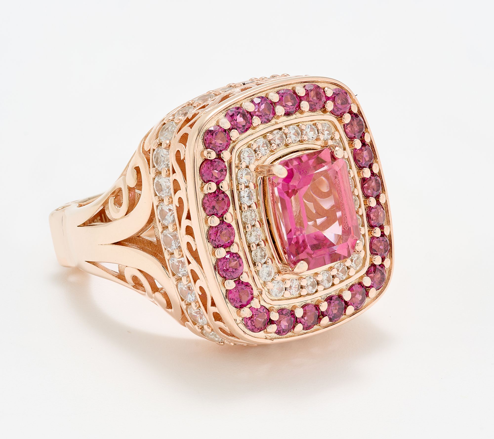 Dallas Prince 14K Rose Gold Plated Pink Topaz Ring