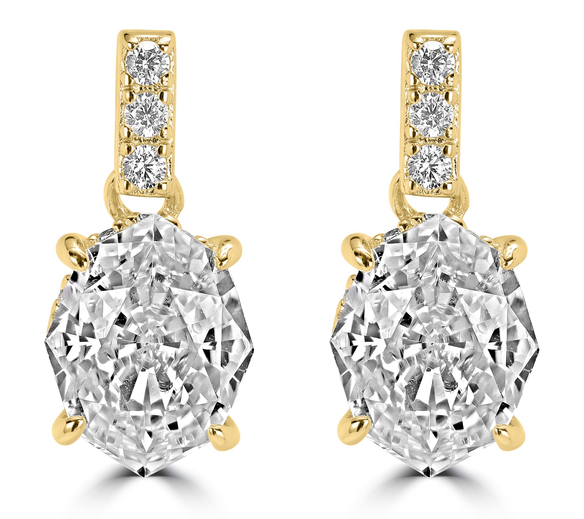 Diamonique x Kathy Levine Oval Drop Stud Earrings, Sterling