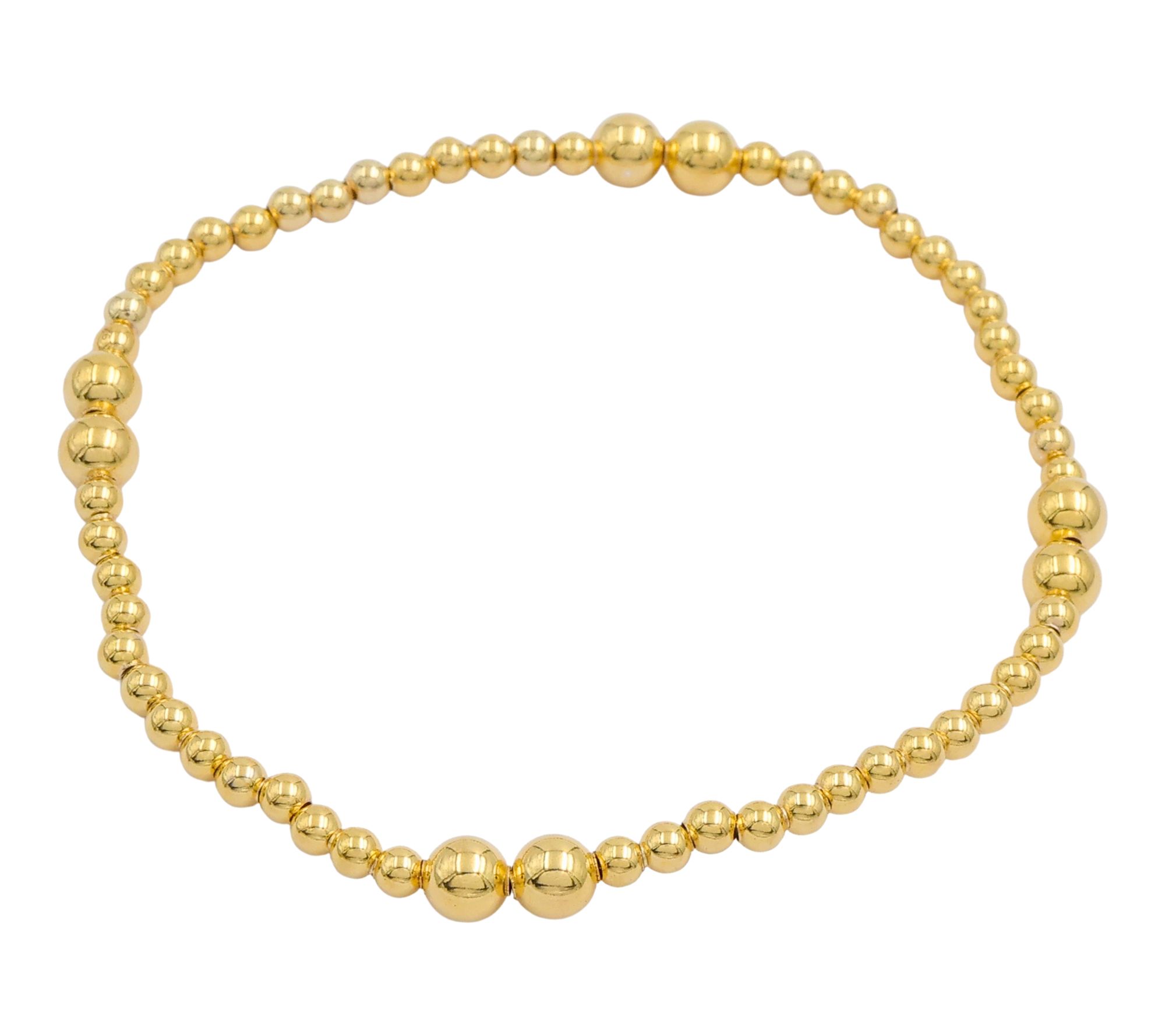 14K Gold Plated Bead Stretch Bracelet
