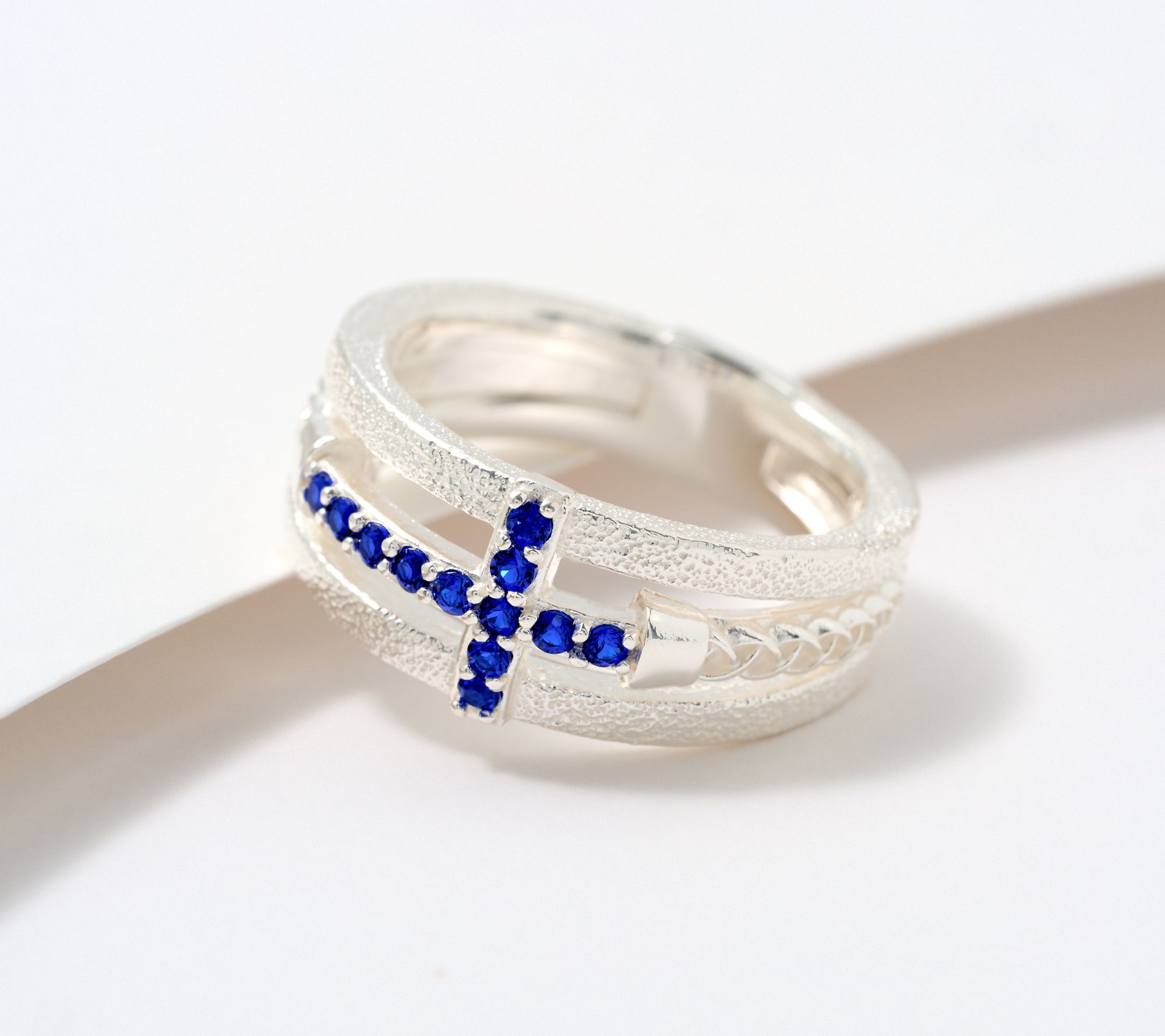 "As Is" JMH Jewellery Sterling Silver Multi-Strand Cross Ring