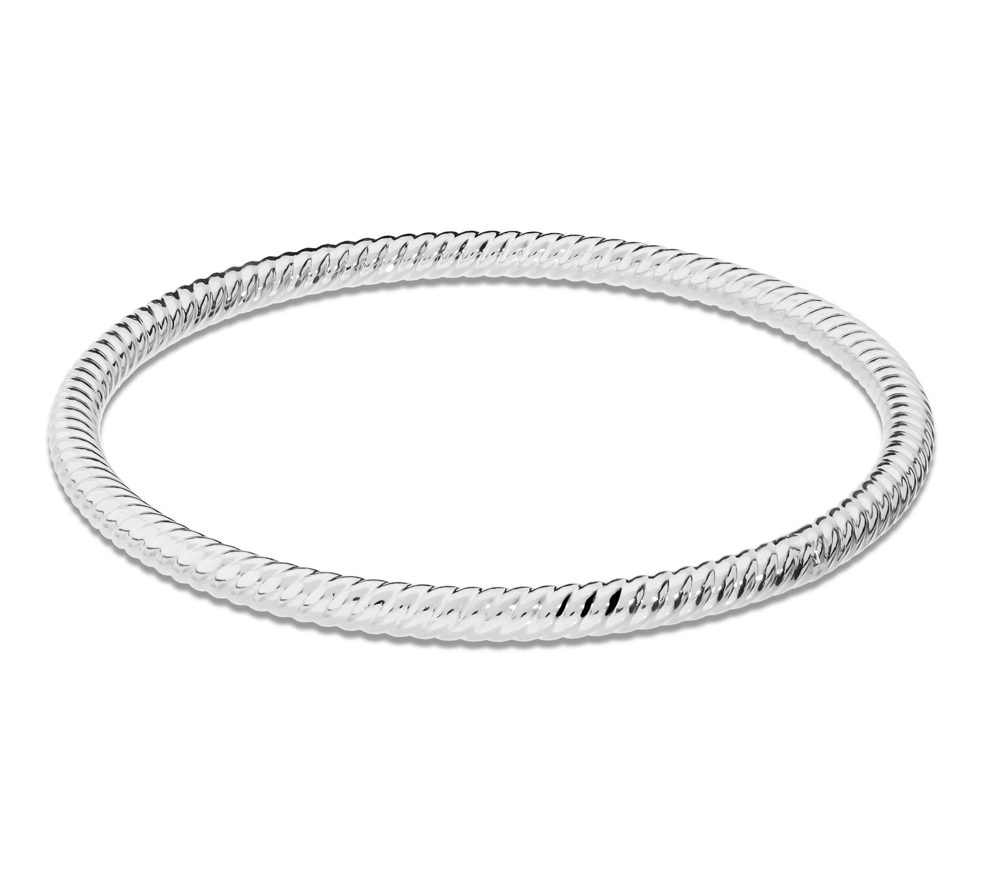 Bronzo Italia 4mm Striped Tube Slip On Bangle
