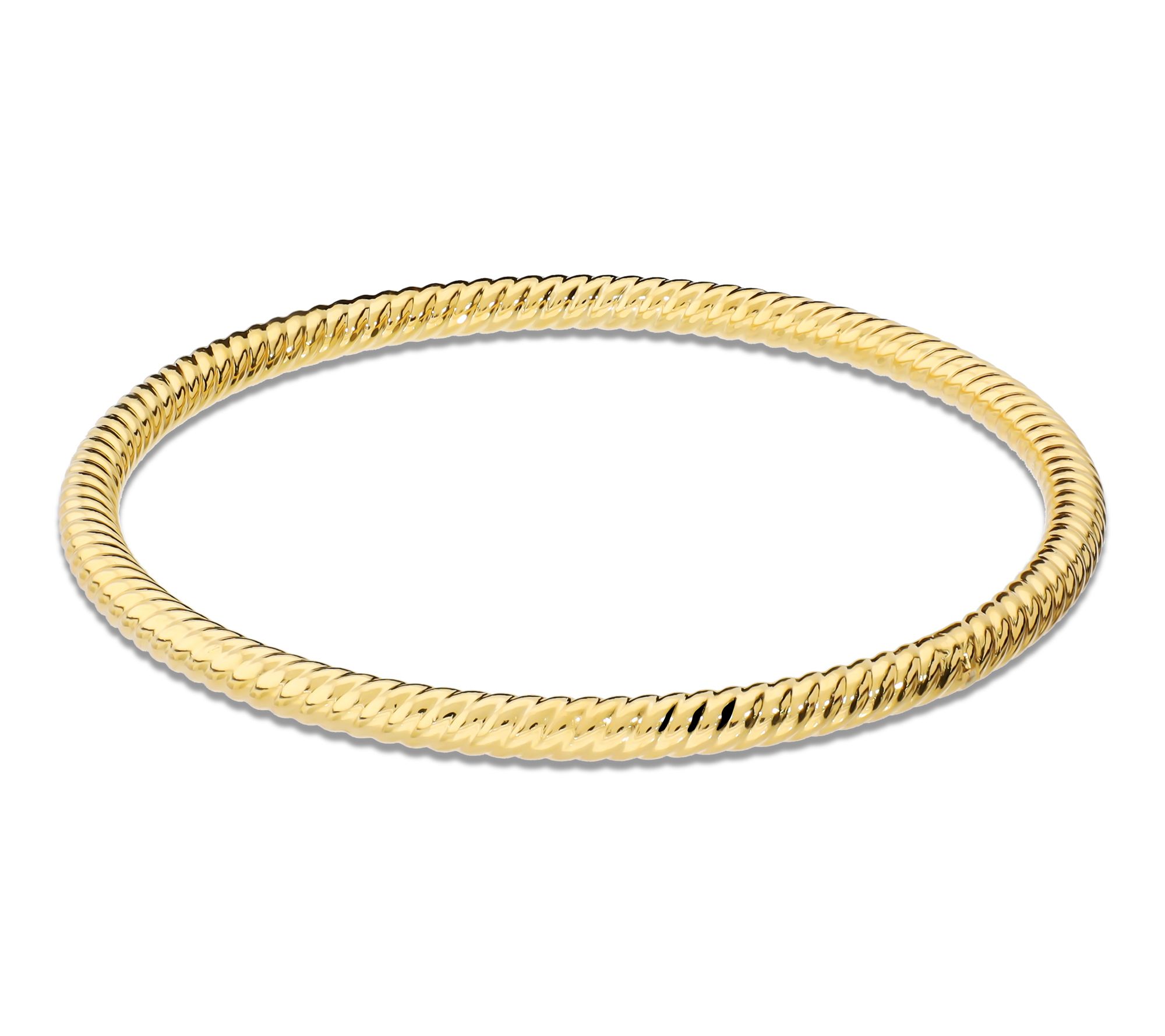 Bronzo Italia 4mm Striped Tube Slip On Bangle