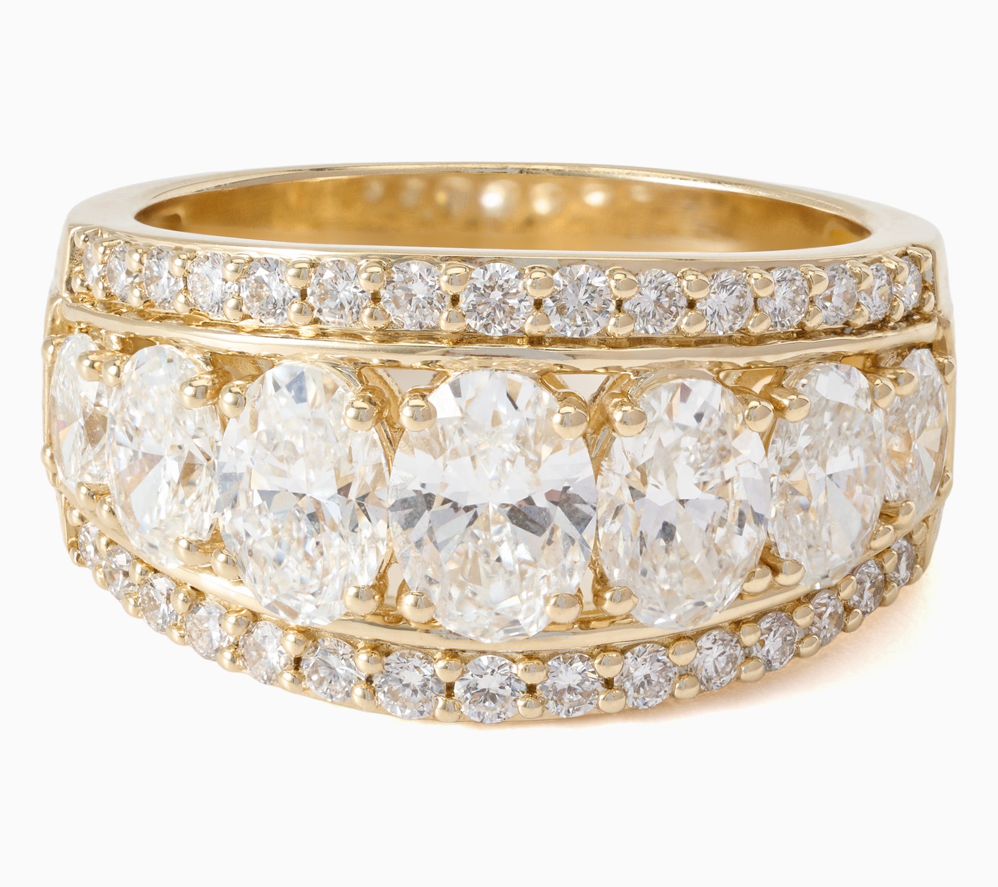 Fire Light Lab Grown Diamonds 3.05 cttw 7-Stone Oval Ring, 14K