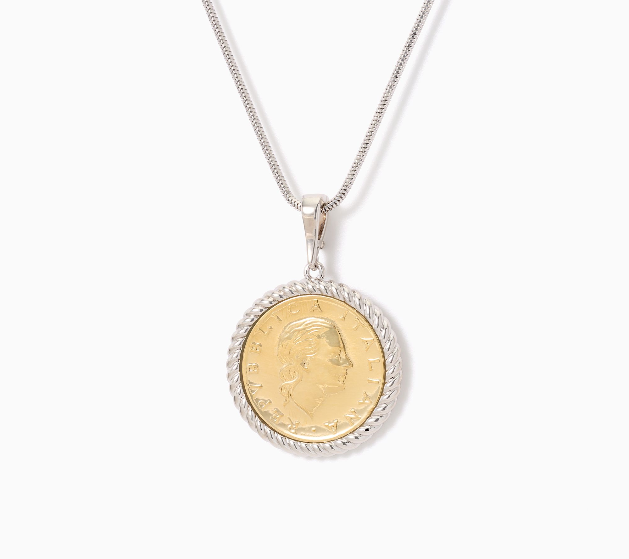 David Markstein Bronze 200 Lira Coin Necklace with Adjustable Chain