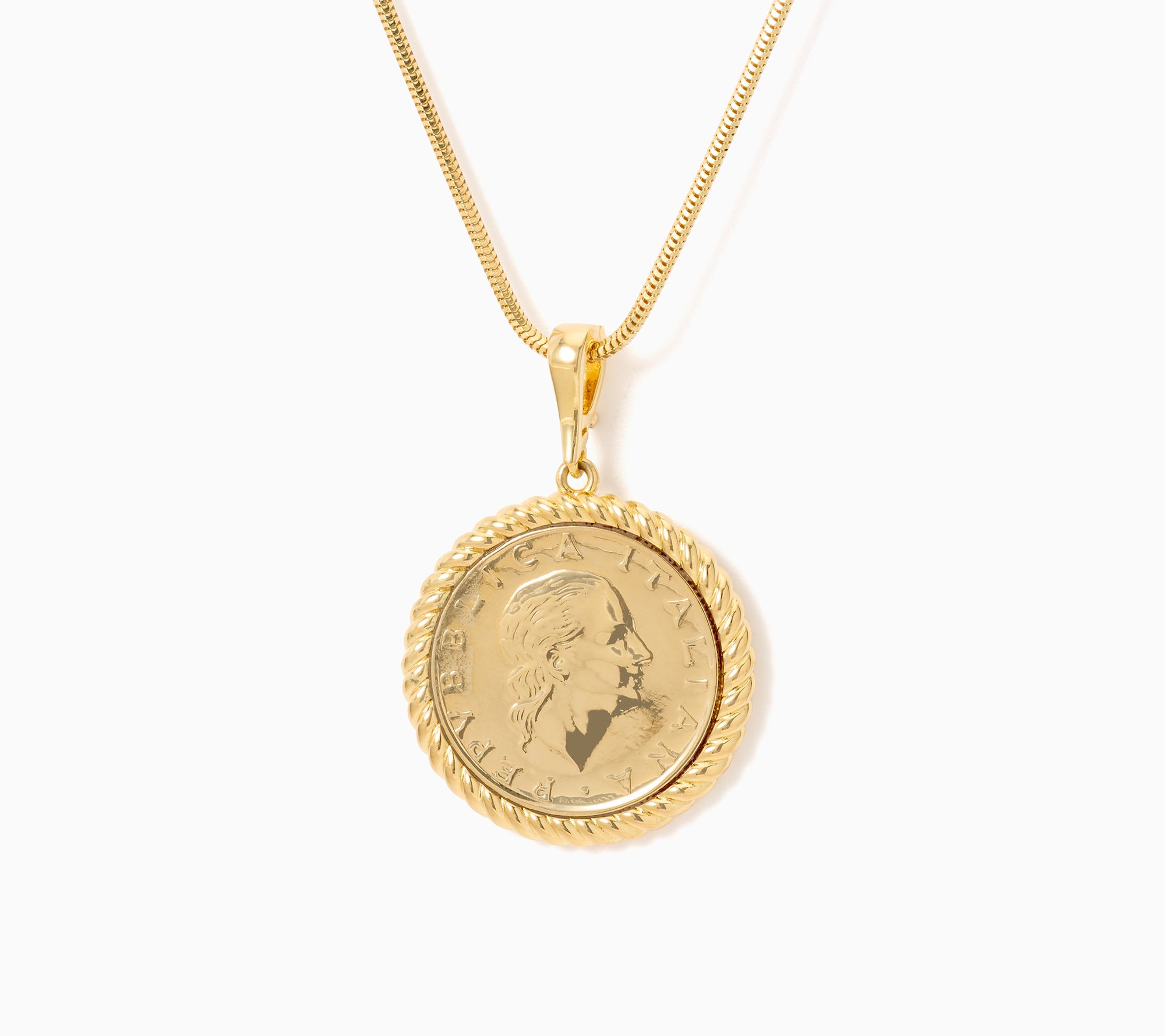 David Markstein Bronze 200 Lira Coin Necklace with Adjustable Chain