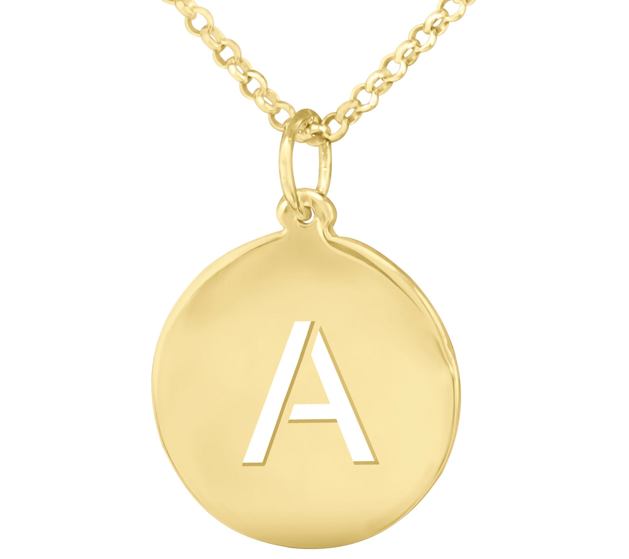 14K Yellow Gold-Plated Personalized Initial Pendant