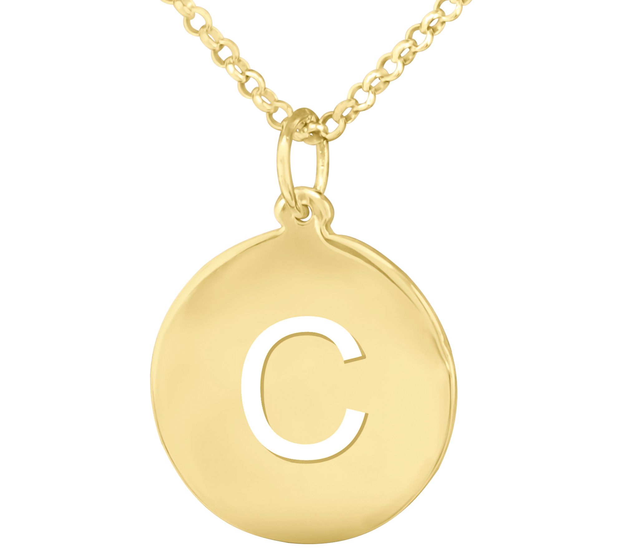 14K Yellow Gold-Plated Personalized Initial Pendant