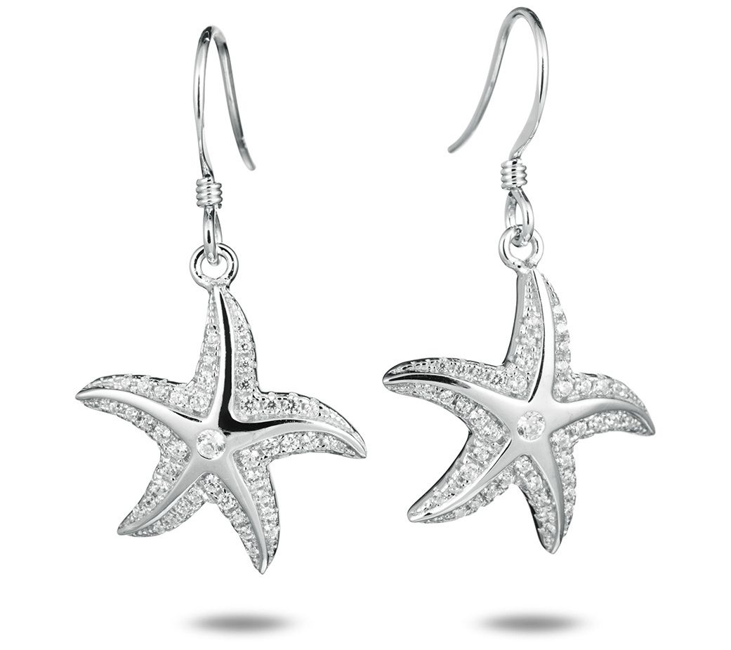 Alamea Sterling Silver Starfish Dangle Earrings - QVC.com