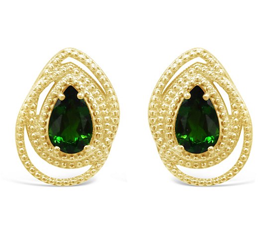 Judith Ripka 14K Gold 1.50 cttw Chrome Diopside Earrings