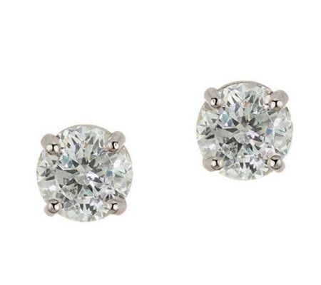 Diamonique 0.75 ct tw 100-Facet Stud Earrings,14K Gold