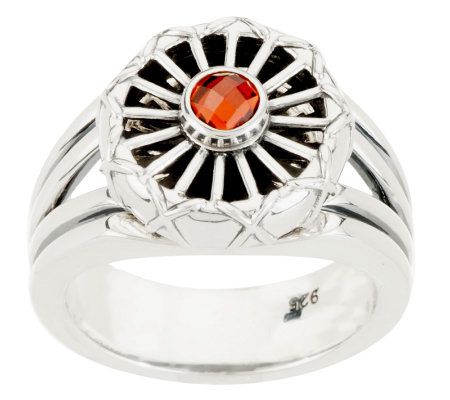 Barry Cord Sterling Garnet Gypsy Wheel Spinner Ring - QVC.com