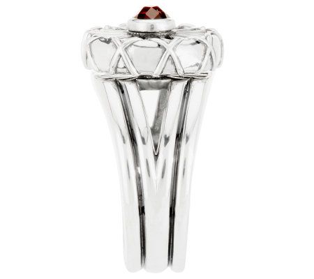 Barry Cord Sterling Garnet Gypsy Wheel Spinner Ring - QVC.com