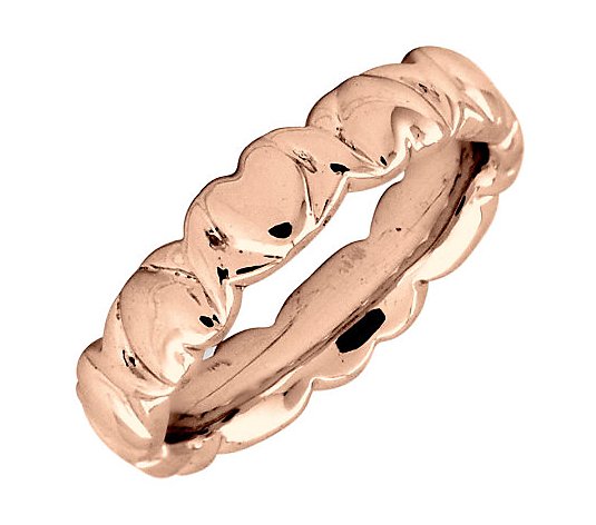 Simply Stacks Sterling 18K Rose Gold-Plated 4.25 mm Heart Rin