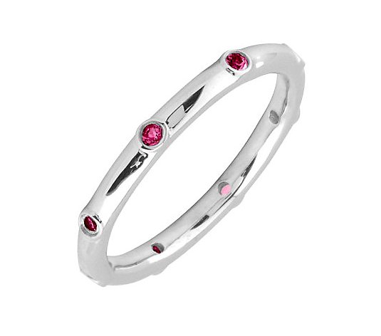 Simply Stacks Sterling Ruby Multi-stone Stackable Ring