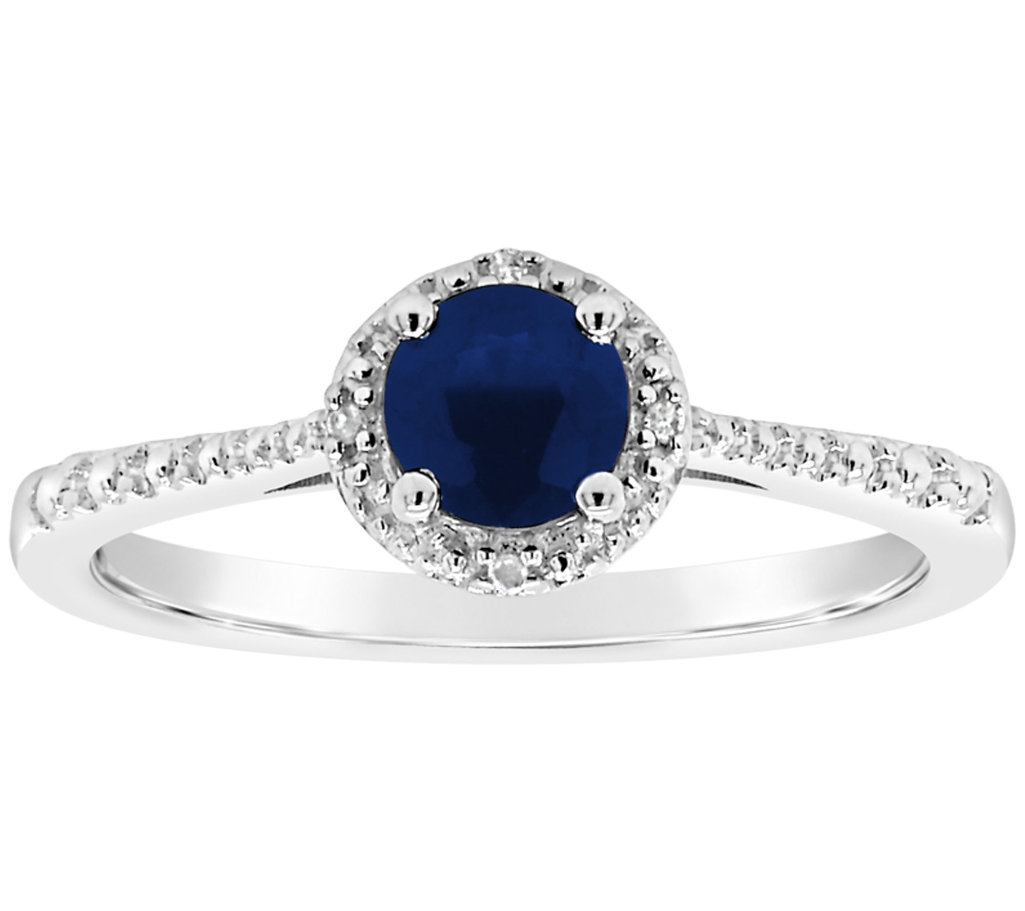 Affinity Sterling Round Birthstone Ring withDiamond Accents