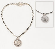 JAI Sterling Silver Gemstone Heart Charm Box Chain Bracelet - J364506