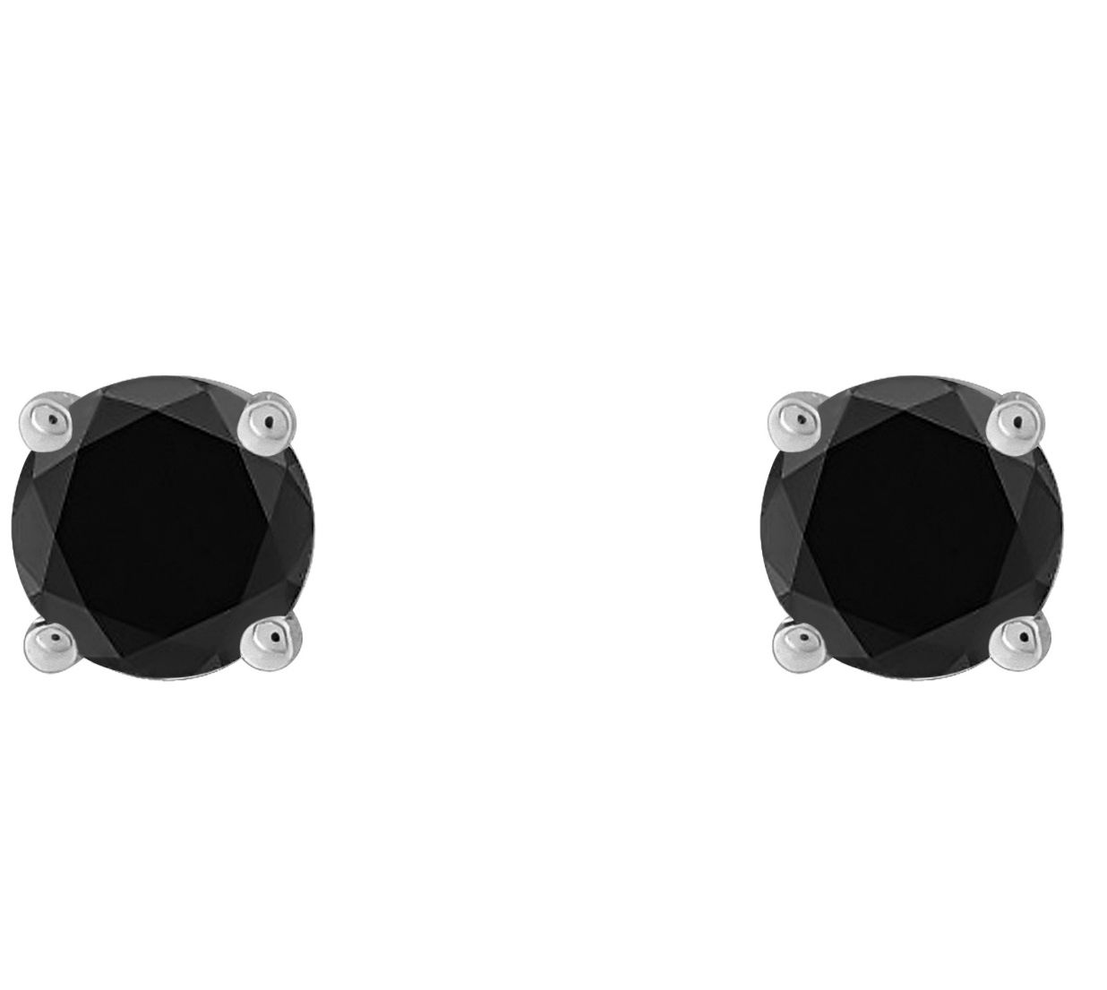 Affinity 14K 1/4 cttw Round Black Diamond Stud Earrings