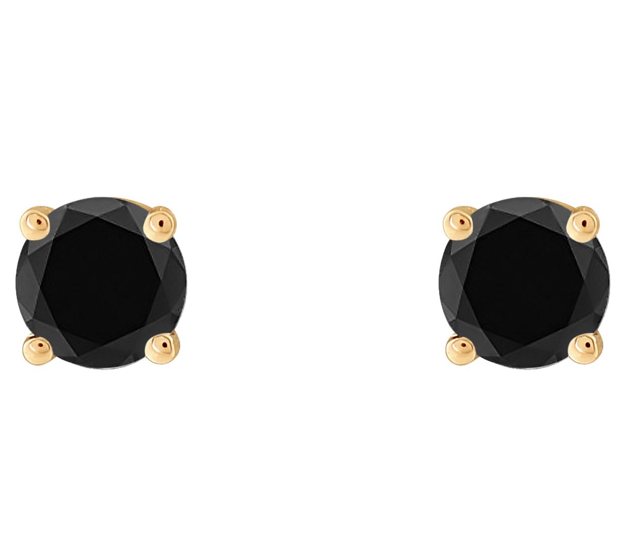 Affinity 14K 1/4 cttw Round Black Diamond Stud Earrings