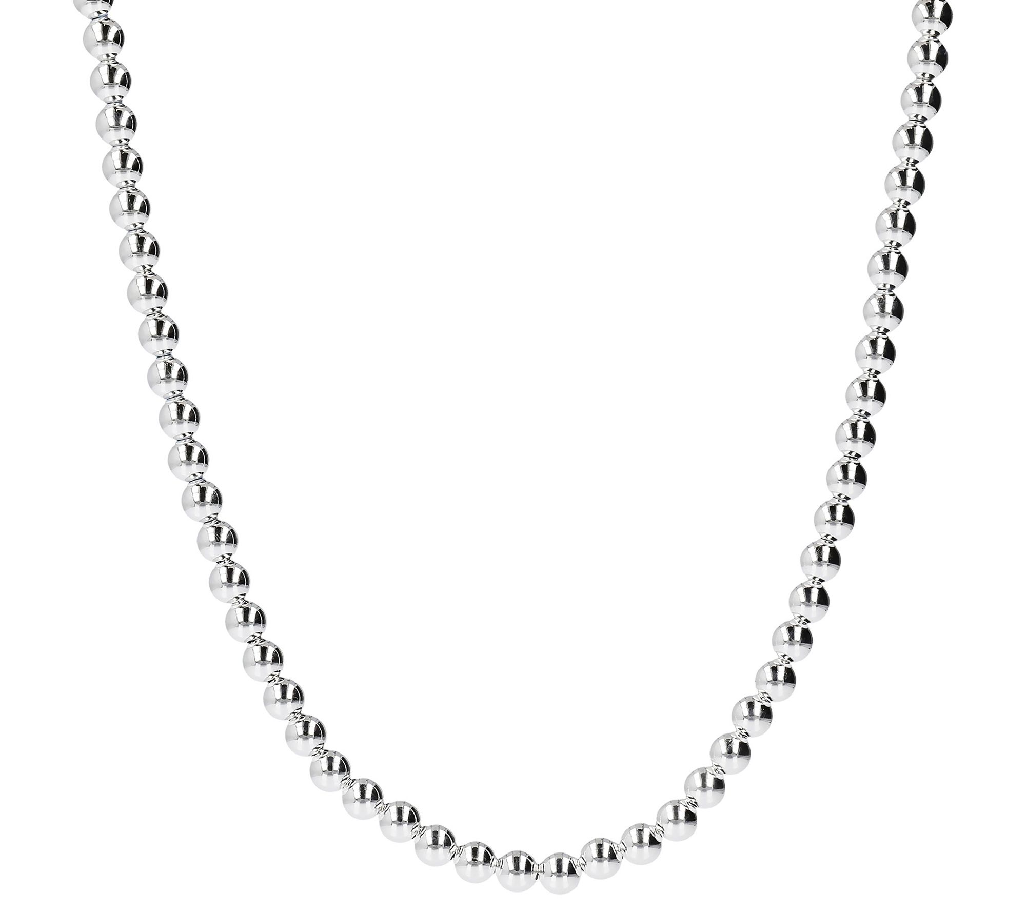 UltraFine Silver 18" Polished Bead Necklace