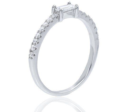 Diamonique 0.45 cttw Engagement Ring, SterlingSilver