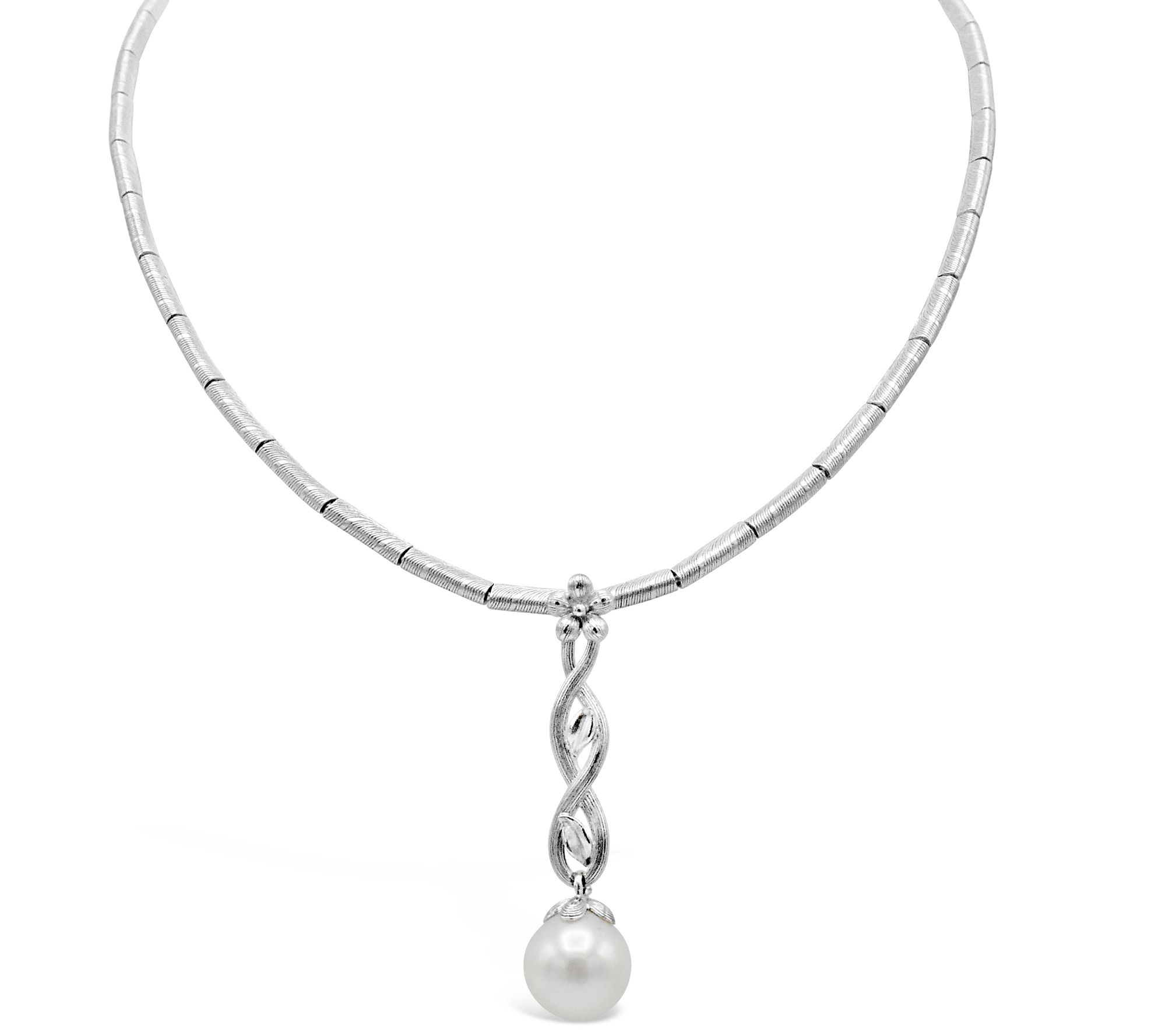 Ariva Sterling Silver Cultured Pearl Drop Necklace