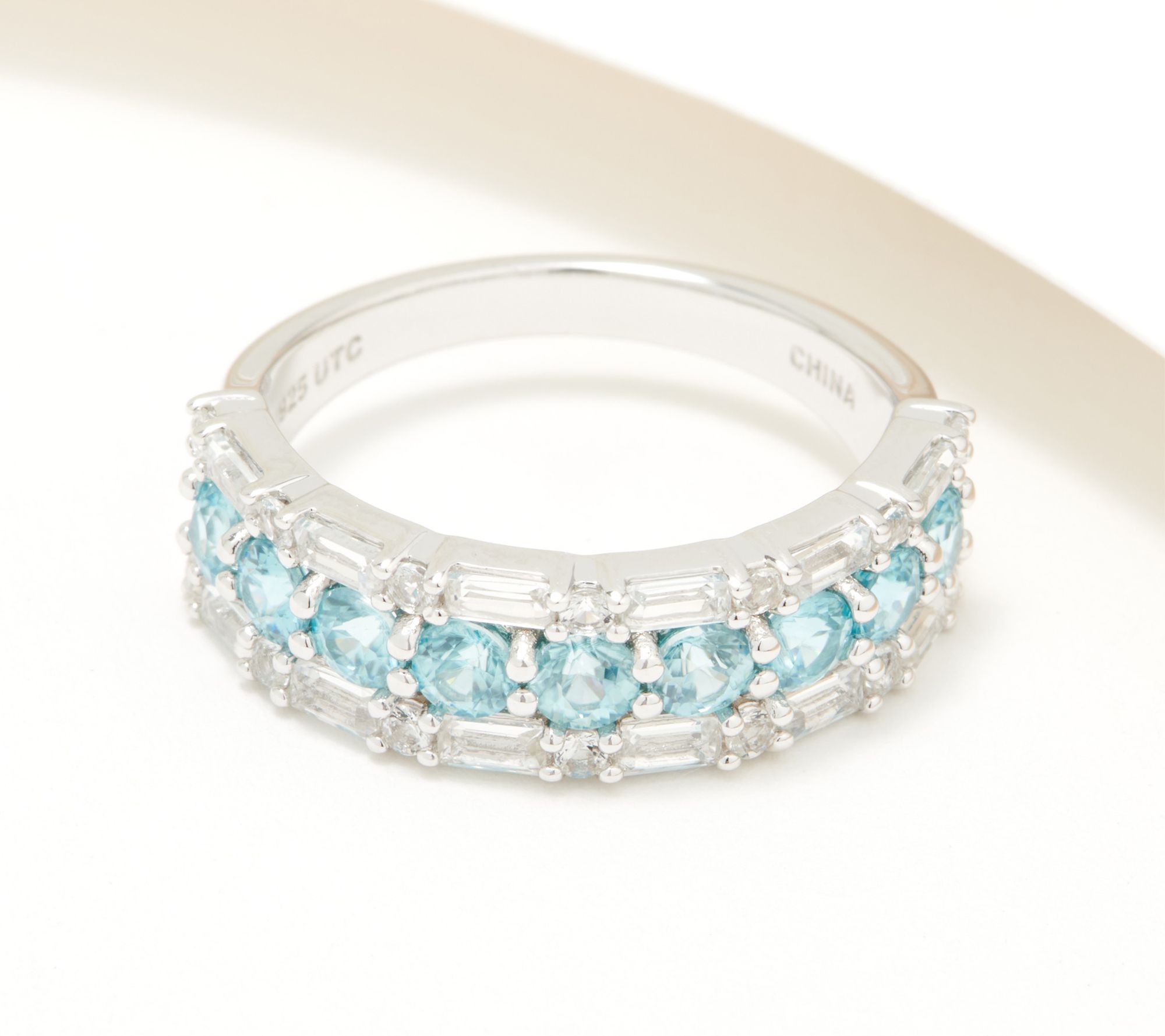 "As Is" Generation Gems Exotic & White Zircon Gemstone Band Ring Sterl
