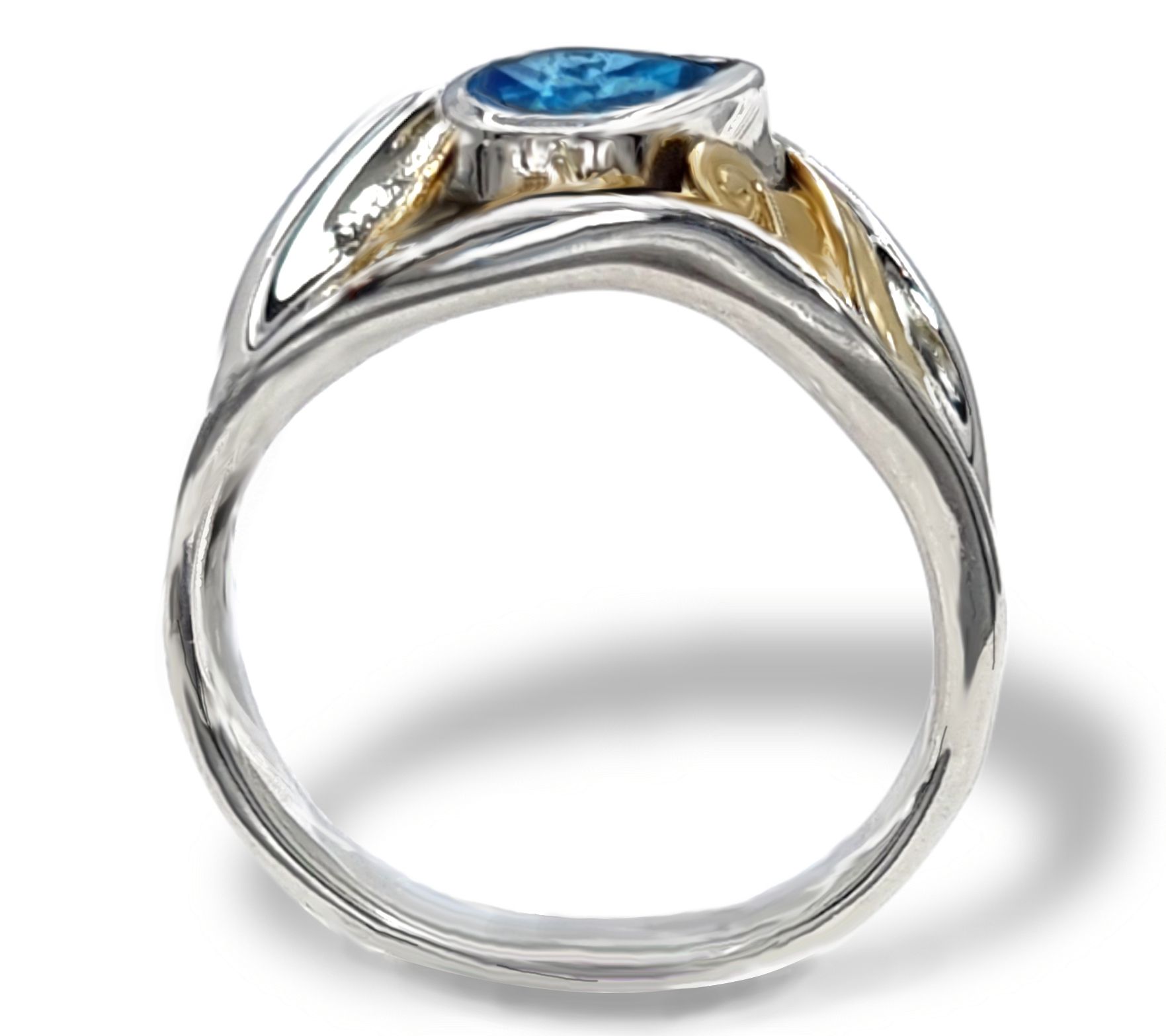 Hagit Sterling and 14K Gold Ring with Blue Topa z - QVC.com