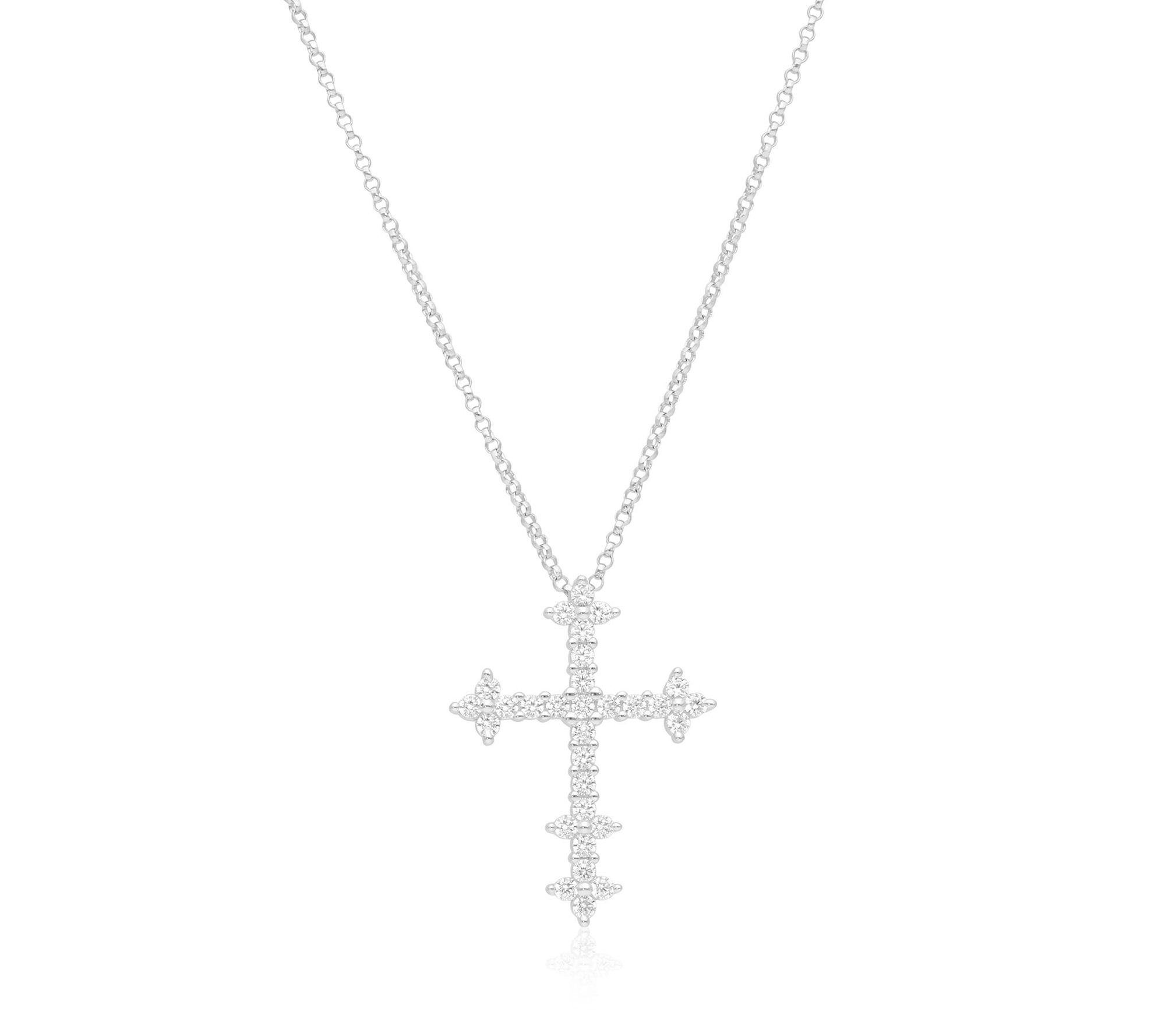 Qvc diamonique cross on sale necklace