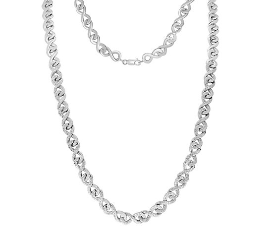 Men's 5.00 cttw Diamond Curb Link Chain Necklace, Sterling