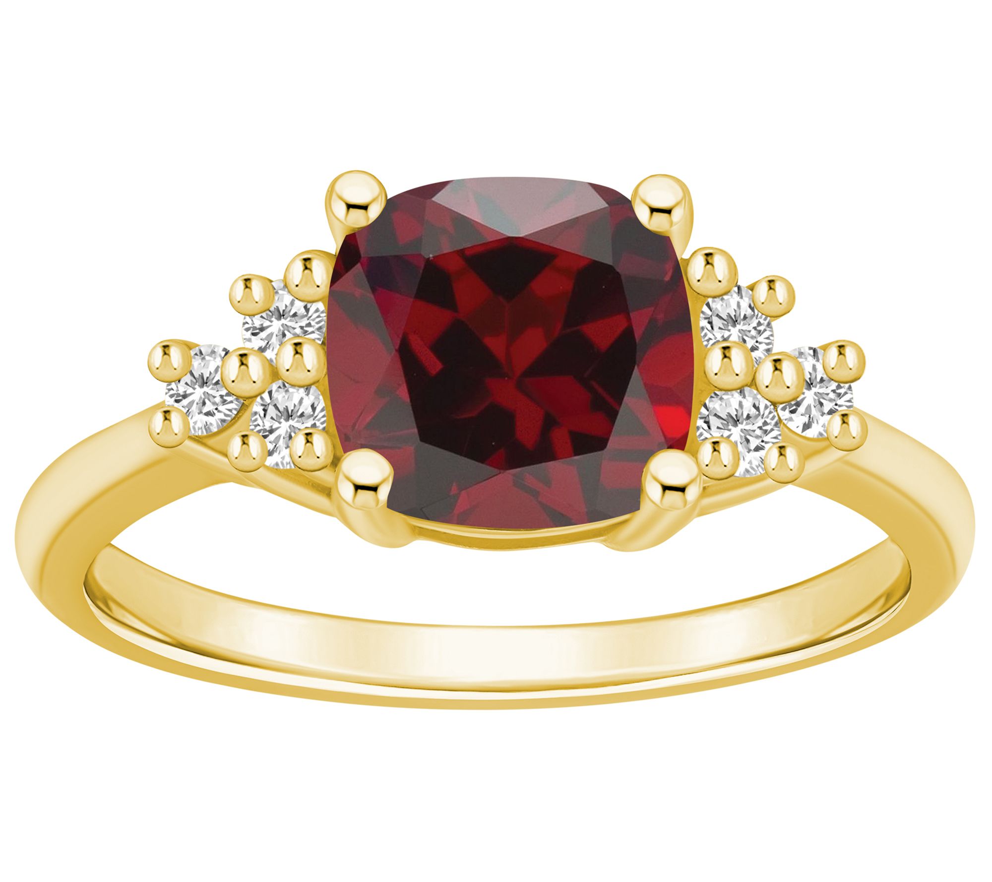 Affinity Gems Cushion-Cut Gemstone & Diamond Rig, 14K Gold