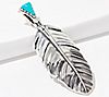 Fritz Casuse Sterling Silver Turquoise Prayer Feather Enhancer